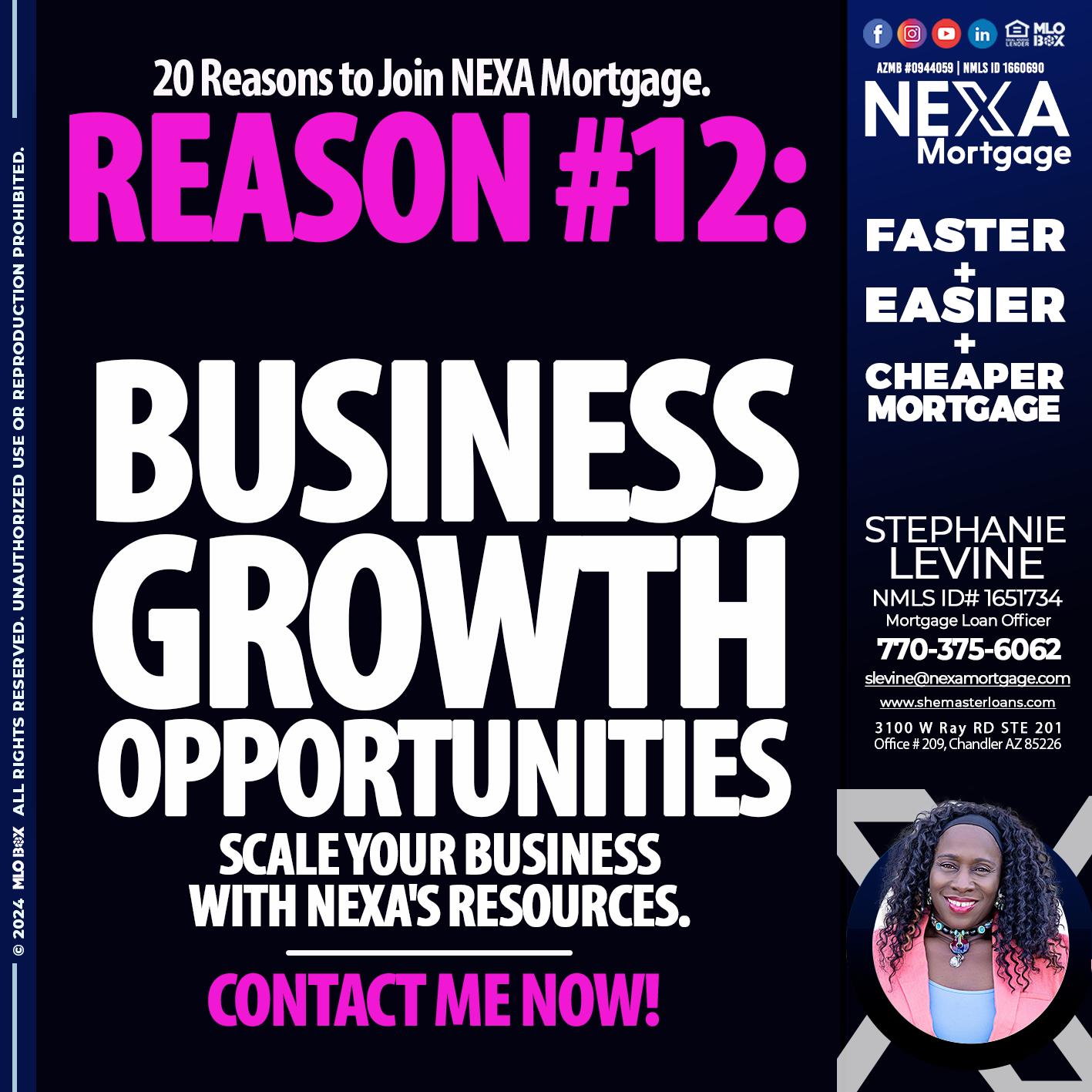 REASON 12 - Stephanie Levine -Mortgage Loan Officer