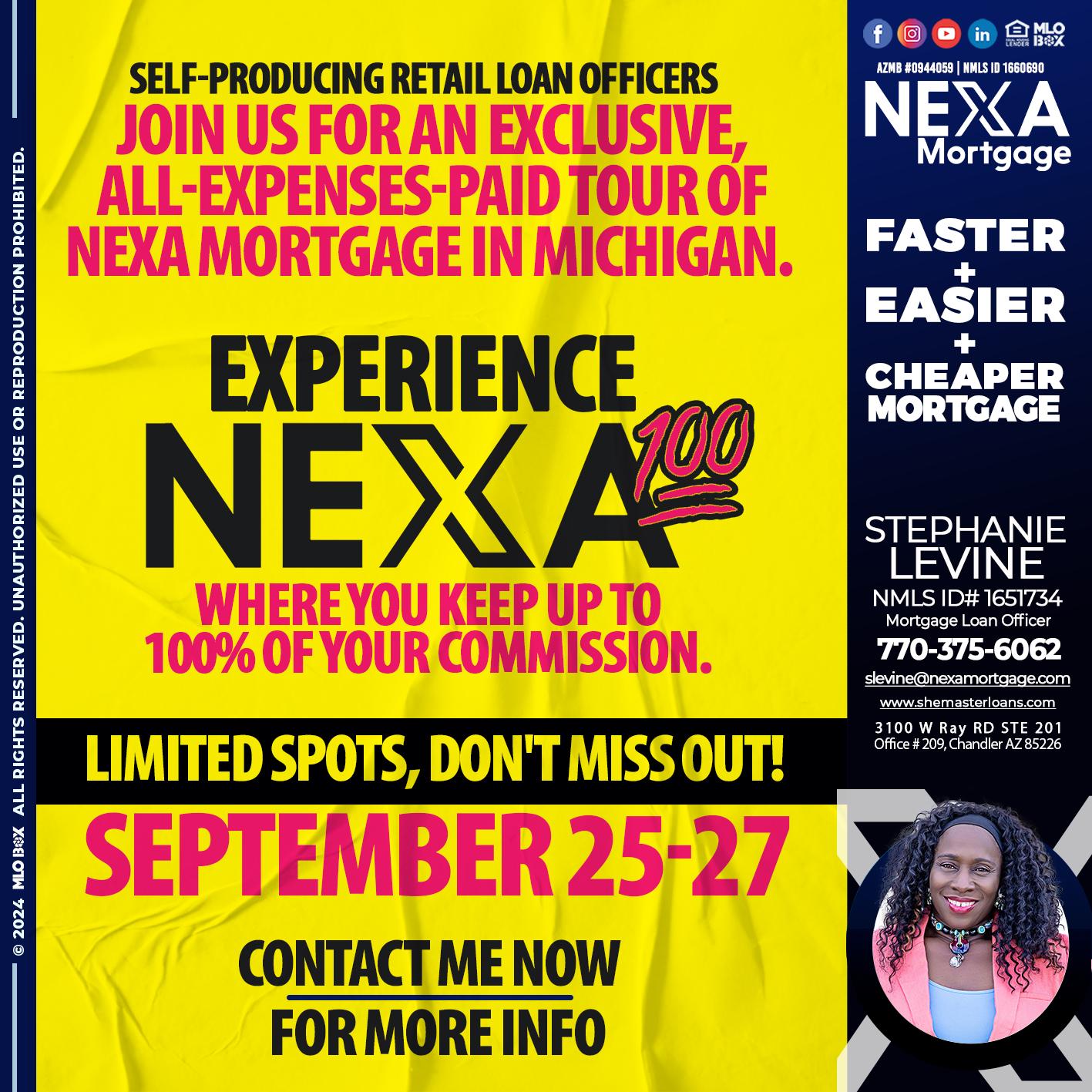 NEXA 100 - Stephanie Levine -Mortgage Loan Officer