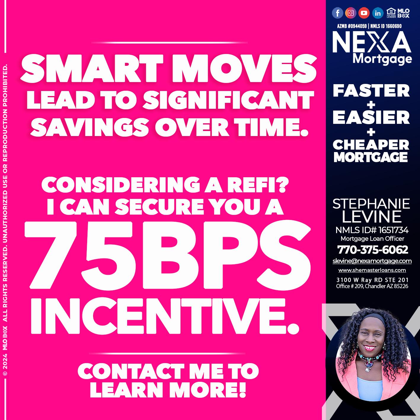 75 BPS - Stephanie Levine -Mortgage Loan Officer