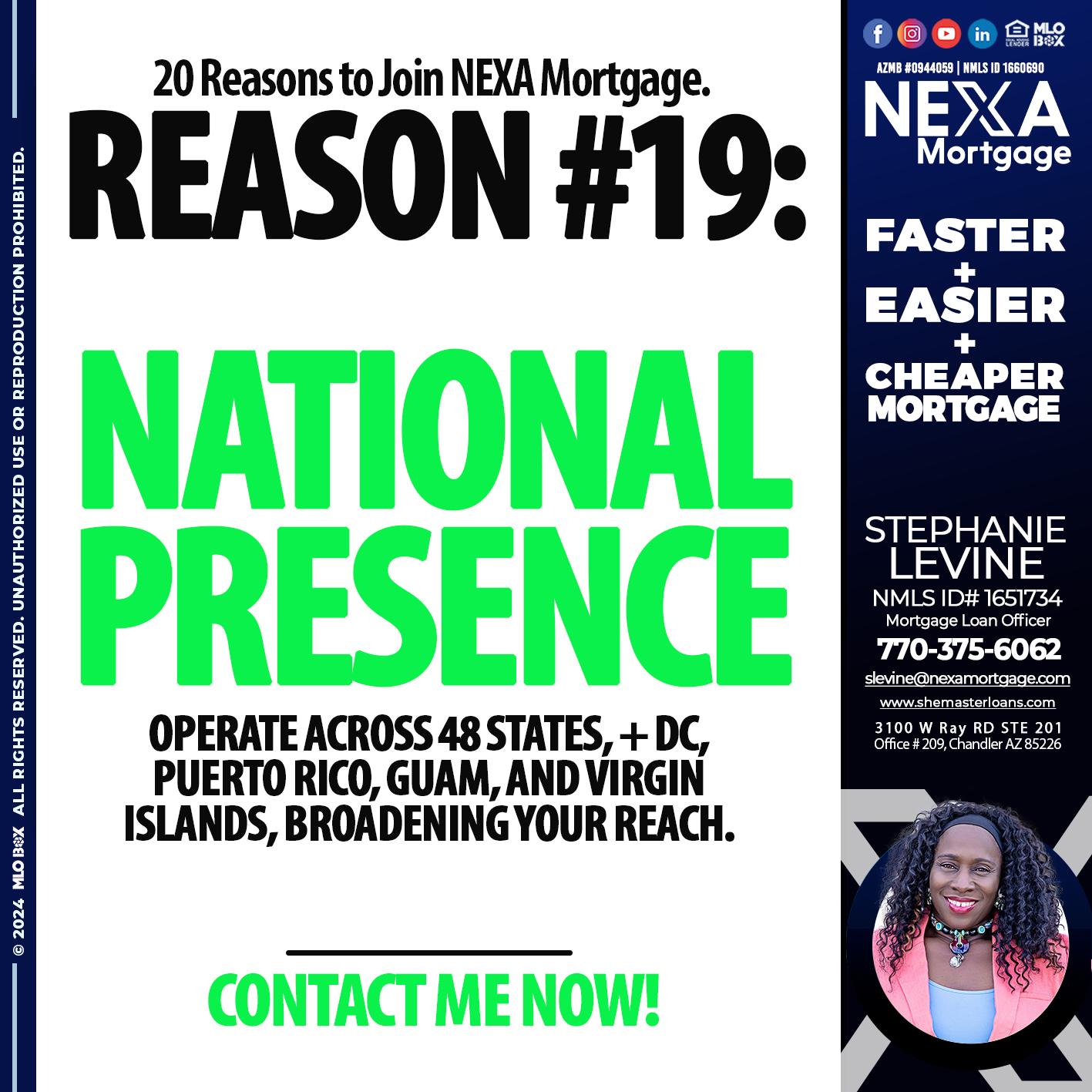 REASON 19 - Stephanie Levine -Mortgage Loan Officer