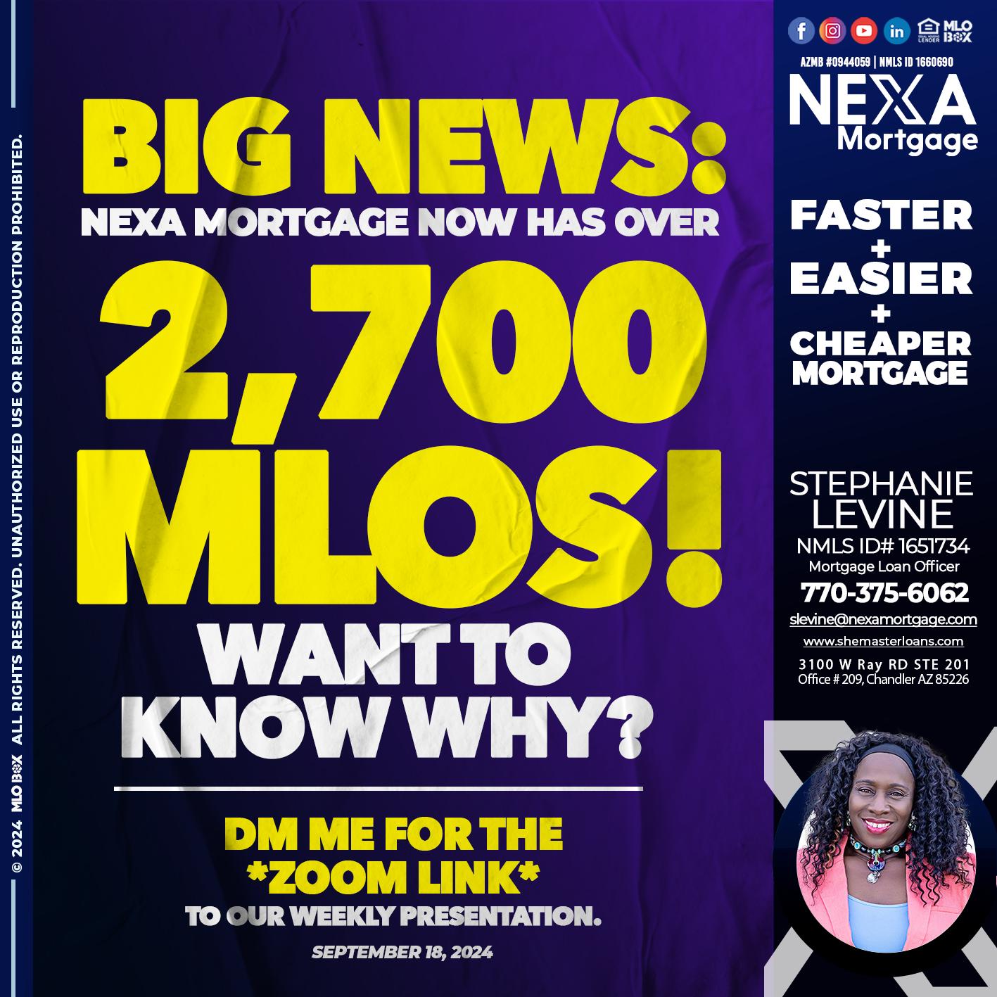 BIG NEWS - Stephanie Levine -Mortgage Loan Officer