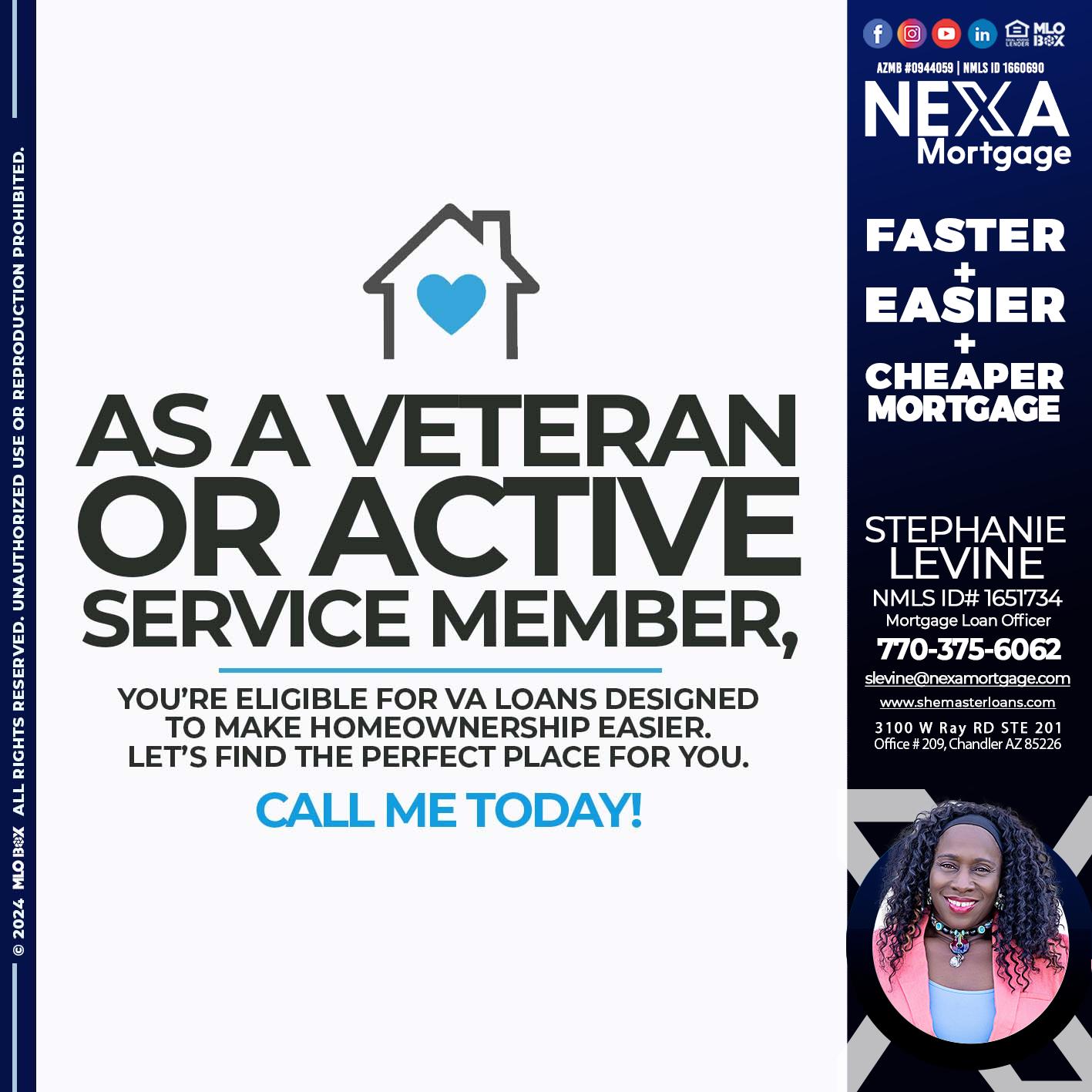 as veteran - Stephanie Levine -Mortgage Loan Officer