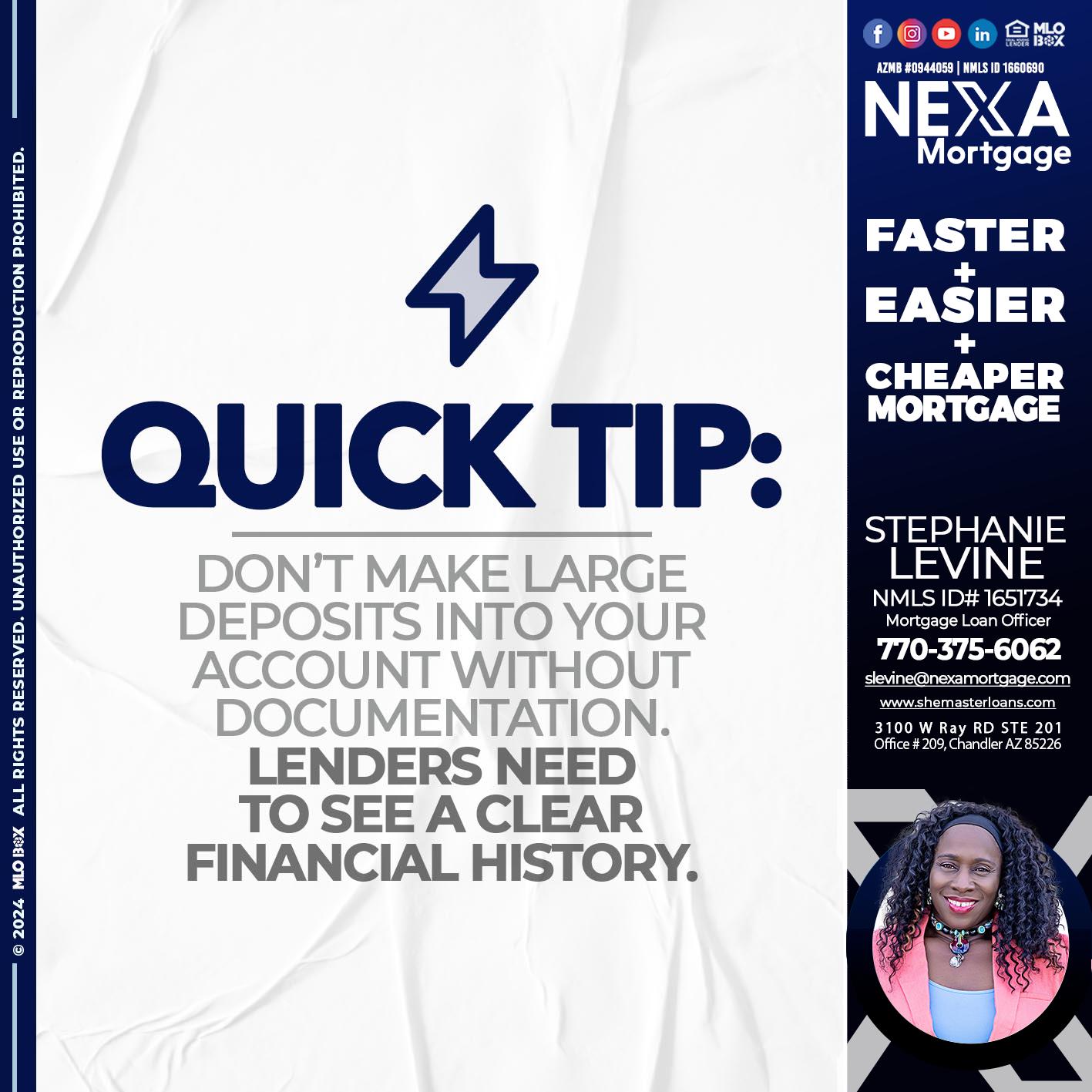 quick tip - Stephanie Levine -Mortgage Loan Officer