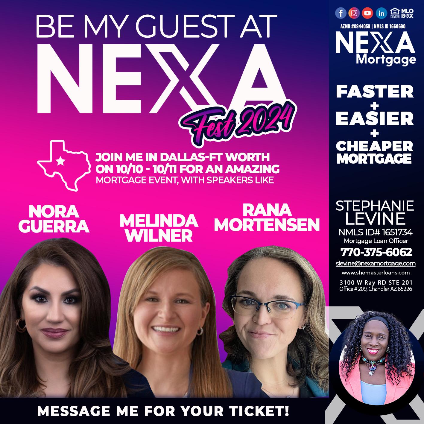 BE MY GUEST - Stephanie Levine -Mortgage Loan Officer