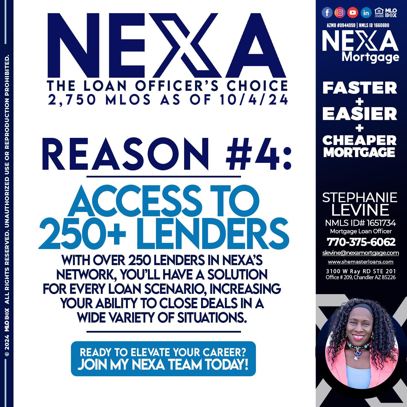 the loan officer choice reason 4 - Stephanie Levine -Mortgage Loan Officer