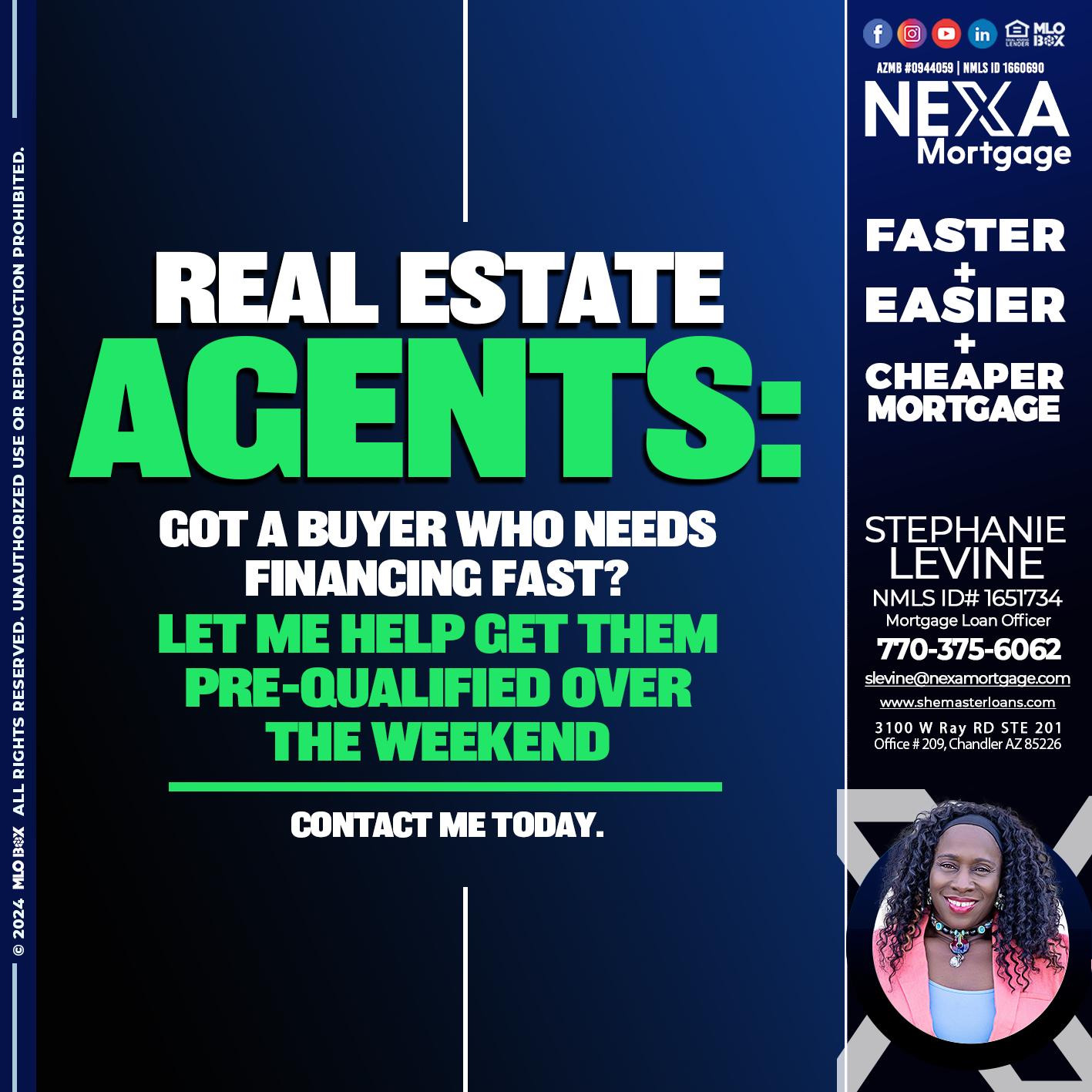 REAL ESTATE AGENTS - Stephanie Levine -Mortgage Loan Officer