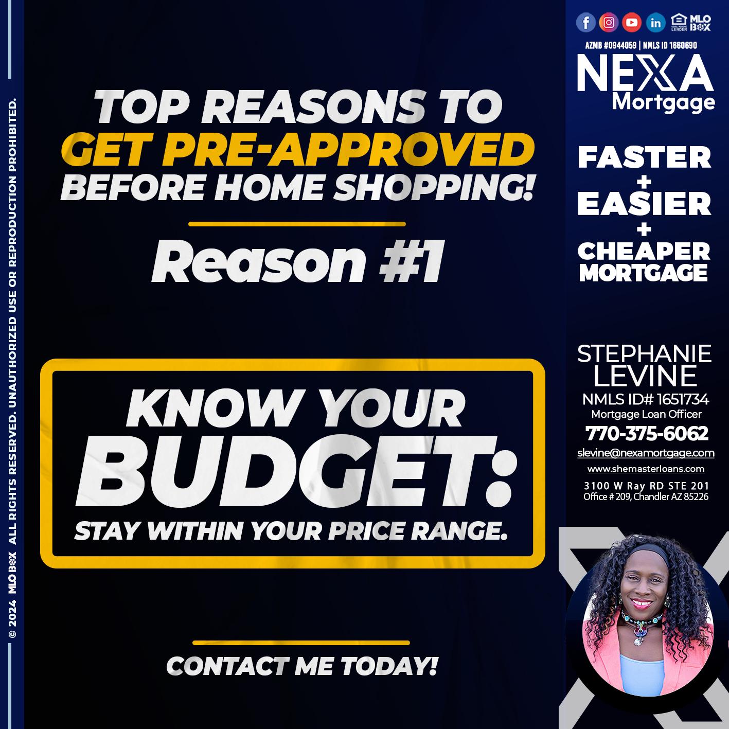 REASON 1 - Stephanie Levine -Mortgage Loan Officer