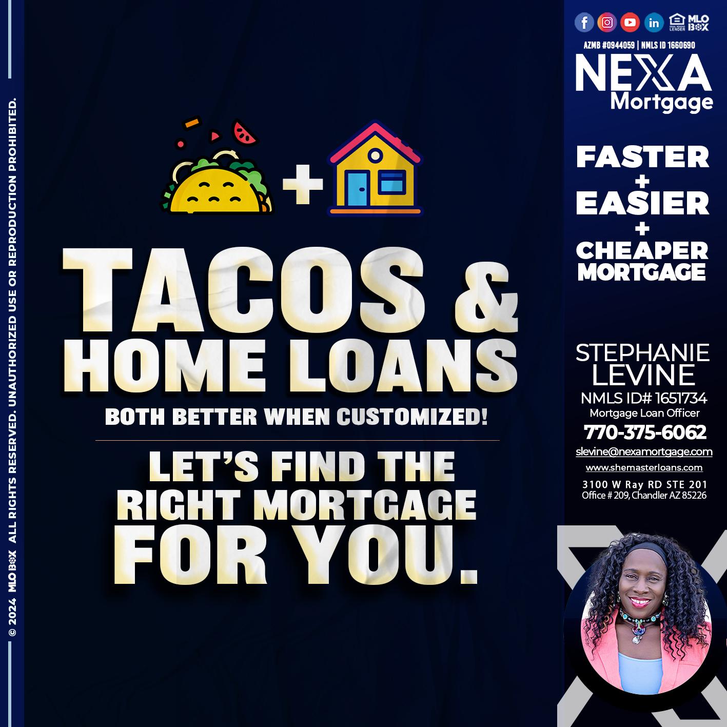 TACOS & LOANS - Stephanie Levine -Mortgage Loan Officer