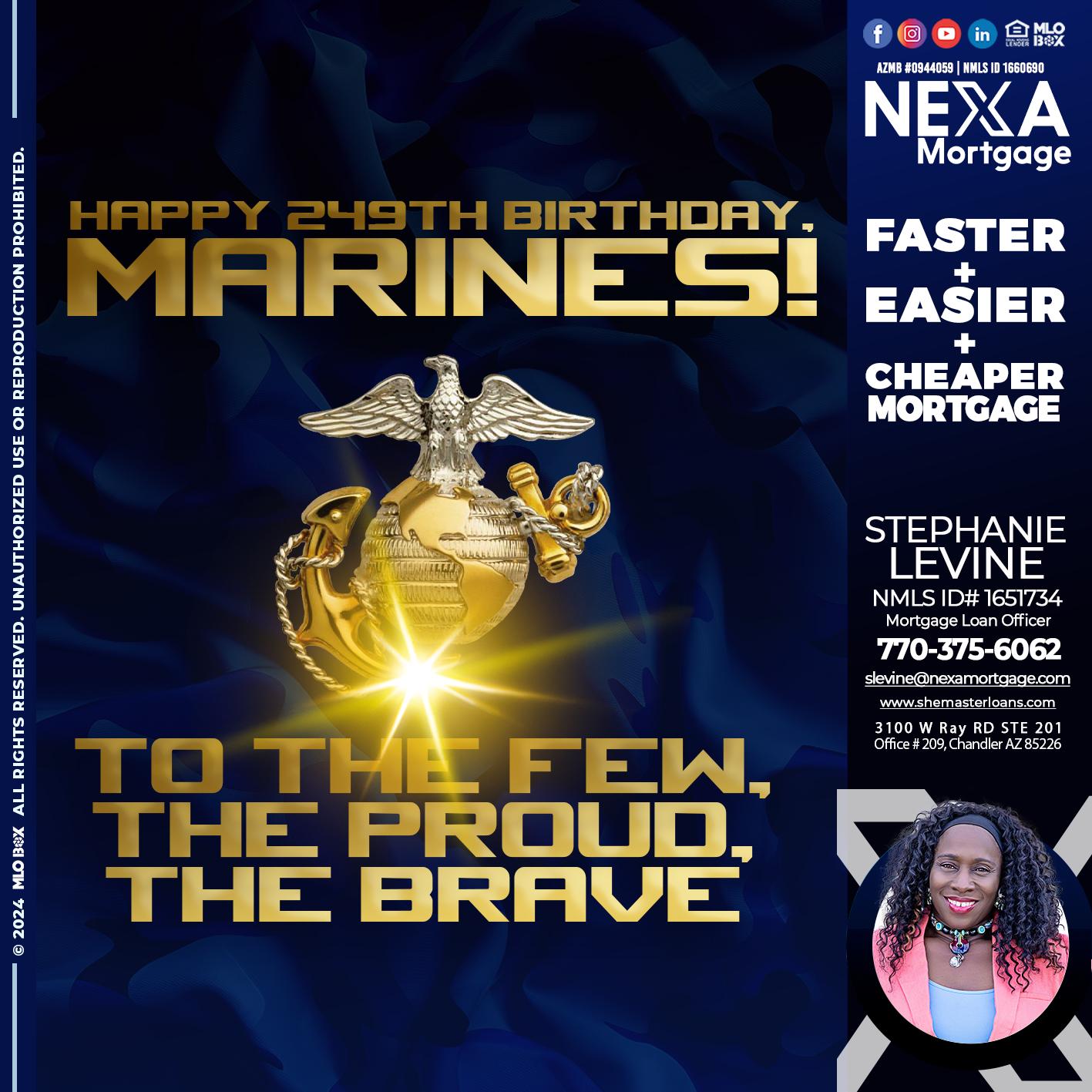 MARINES BIRTHDAY - Stephanie Levine -Mortgage Loan Officer