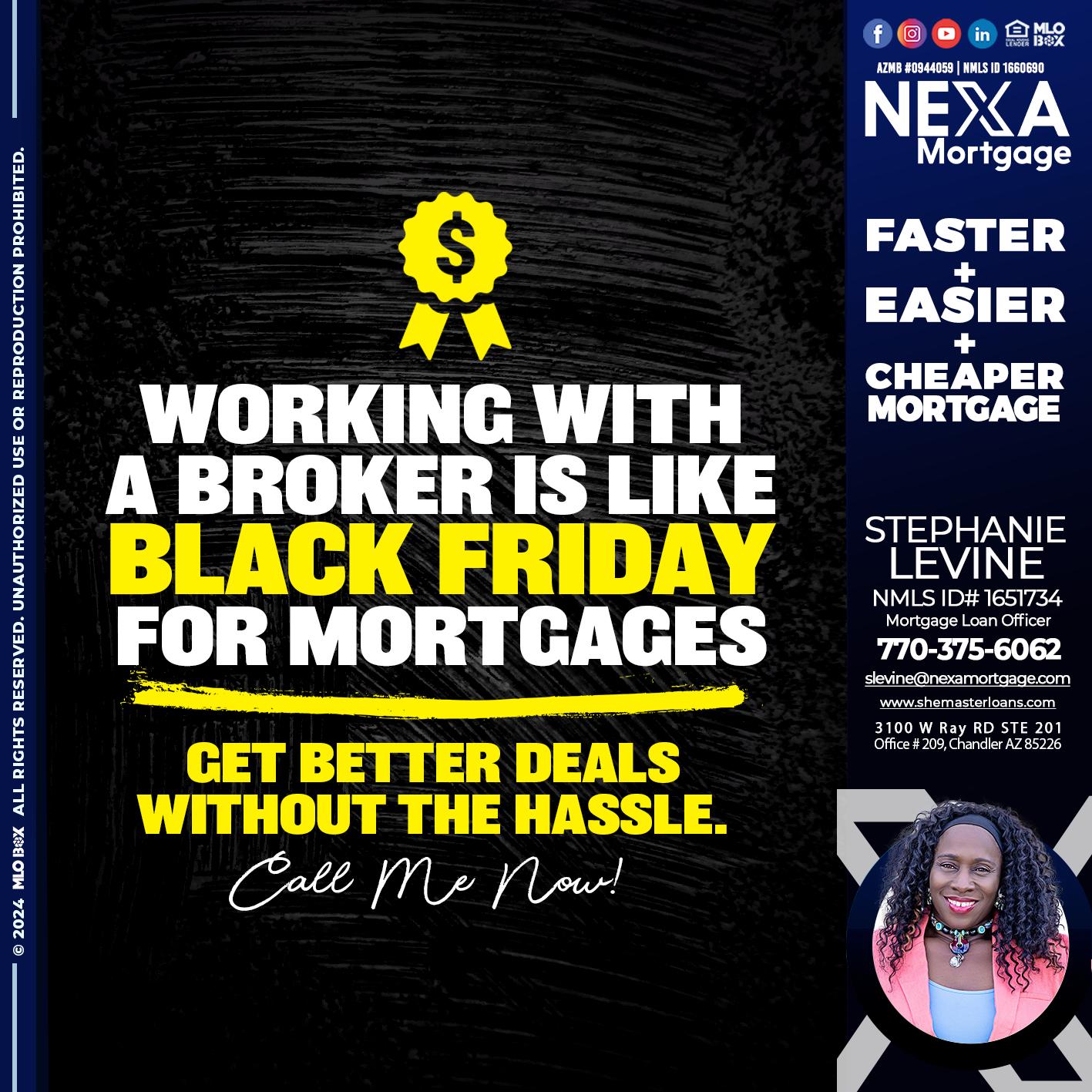 WORKING WITH A BROKER - Stephanie Levine -Mortgage Loan Officer