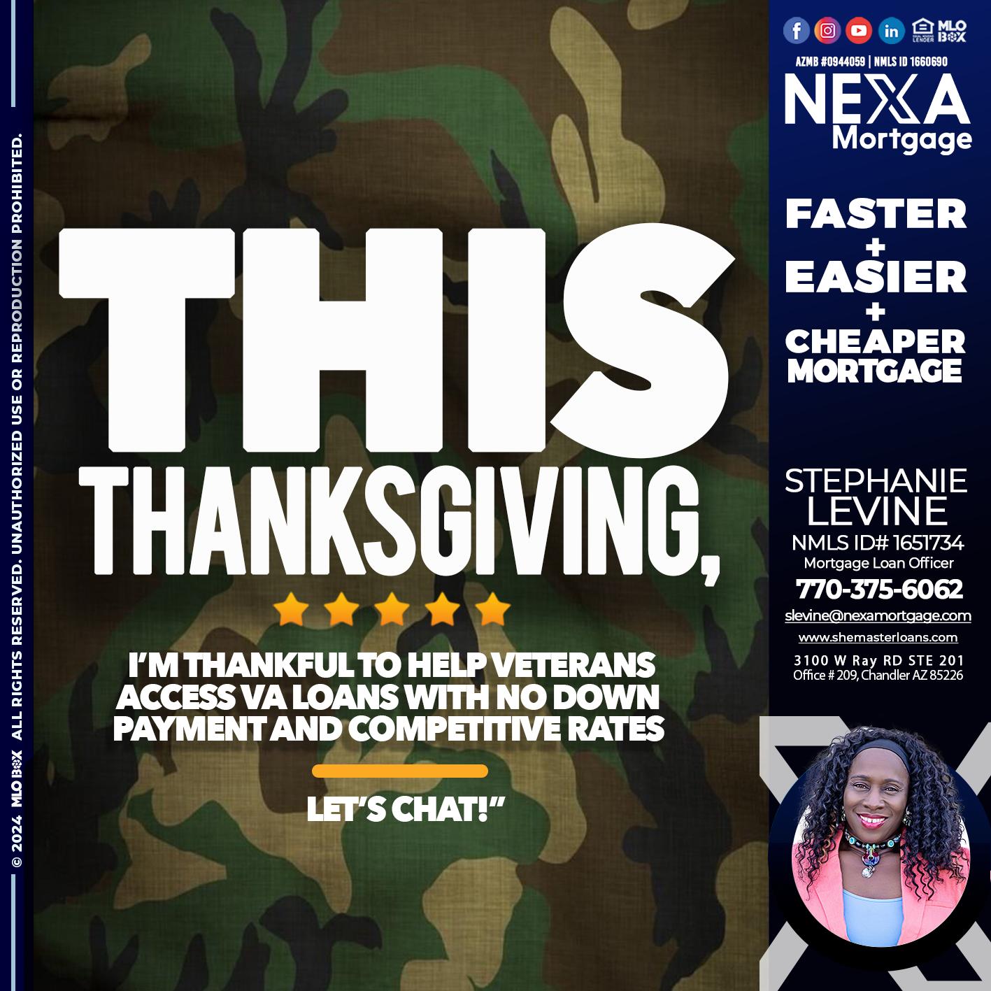 THIS THANKSGIVING - Stephanie Levine -Mortgage Loan Officer