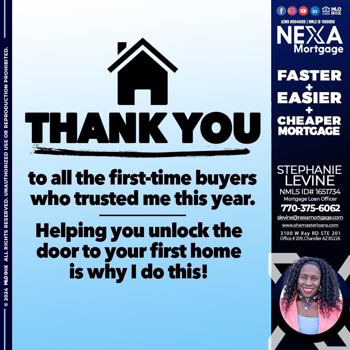 THANK YOU - Stephanie Levine -Mortgage Loan Officer