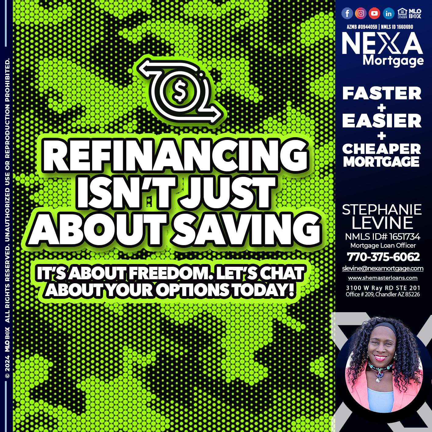 REFINANCING - Stephanie Levine -Mortgage Loan Officer