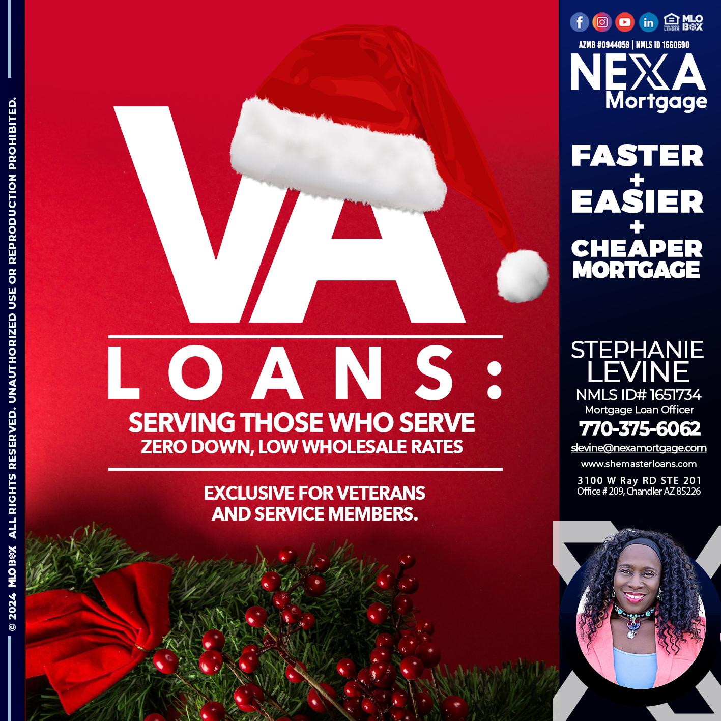 VA LOANS - Stephanie Levine -Mortgage Loan Officer