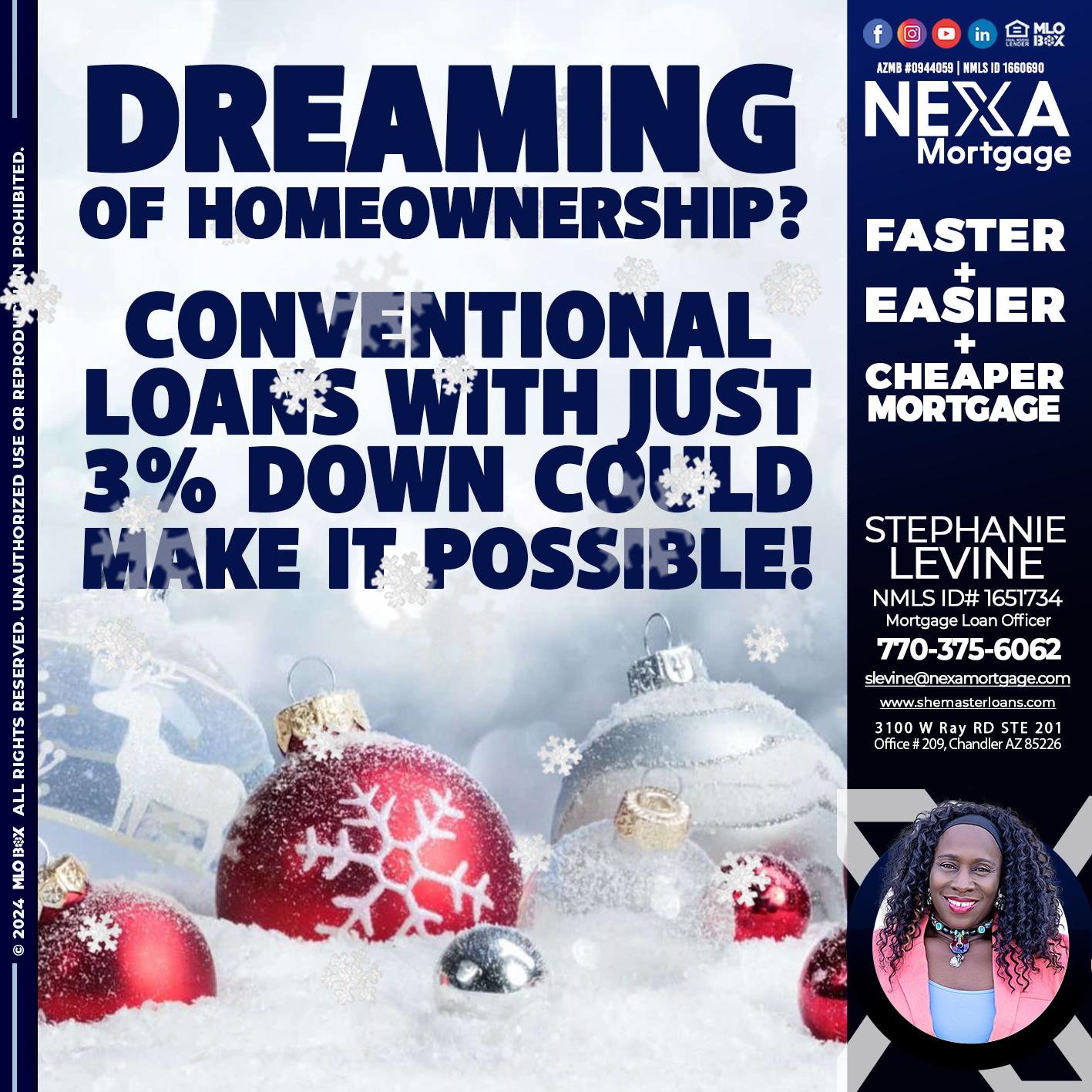 dreaming of homeowrnersip - Stephanie Levine -Mortgage Loan Officer