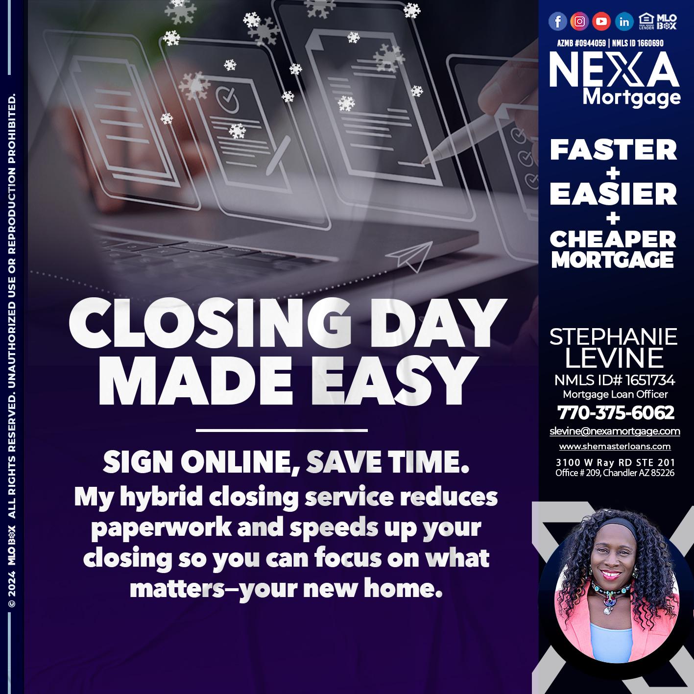 closing day - Stephanie Levine -Mortgage Loan Officer