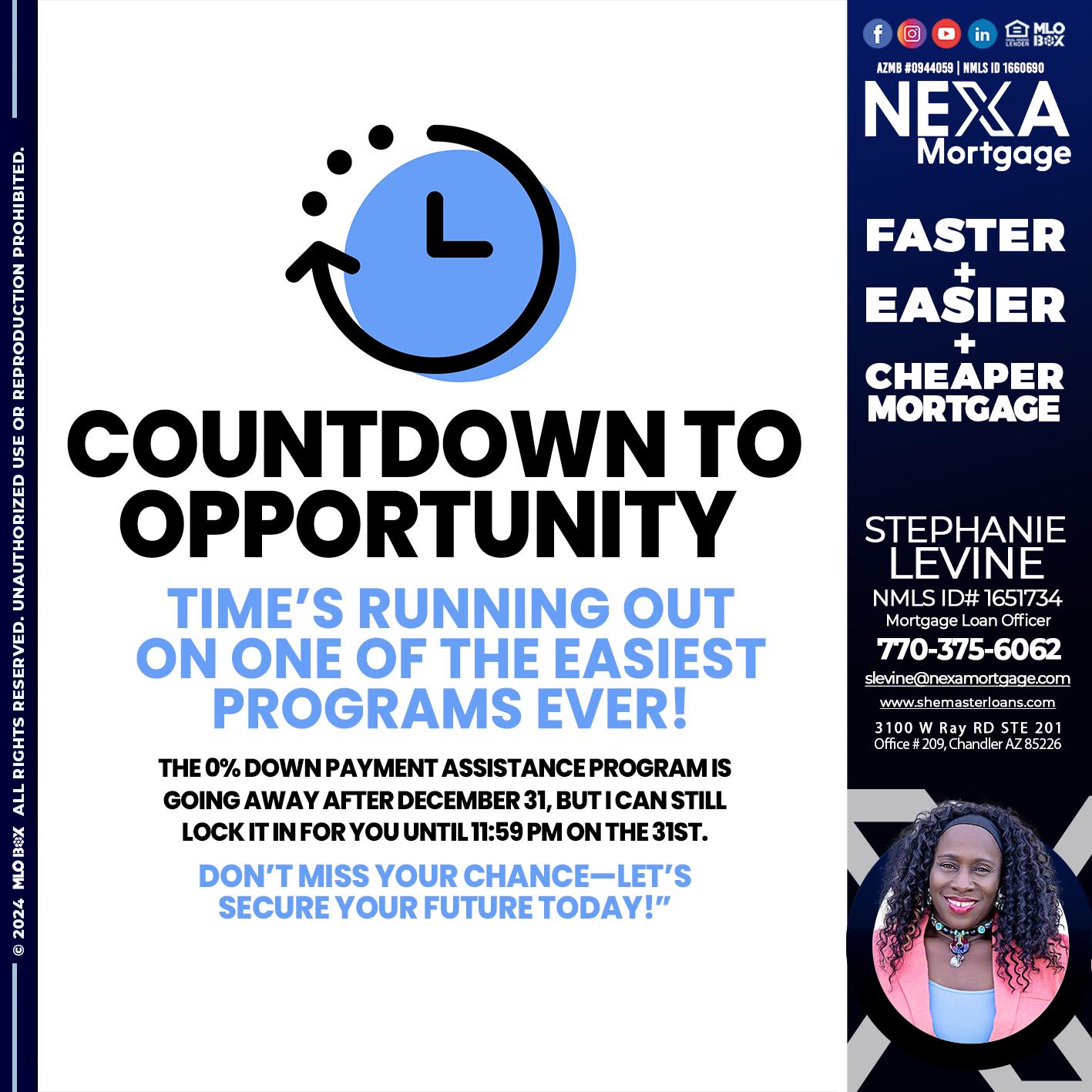 COUNTDOWN - Stephanie Levine -Mortgage Loan Officer