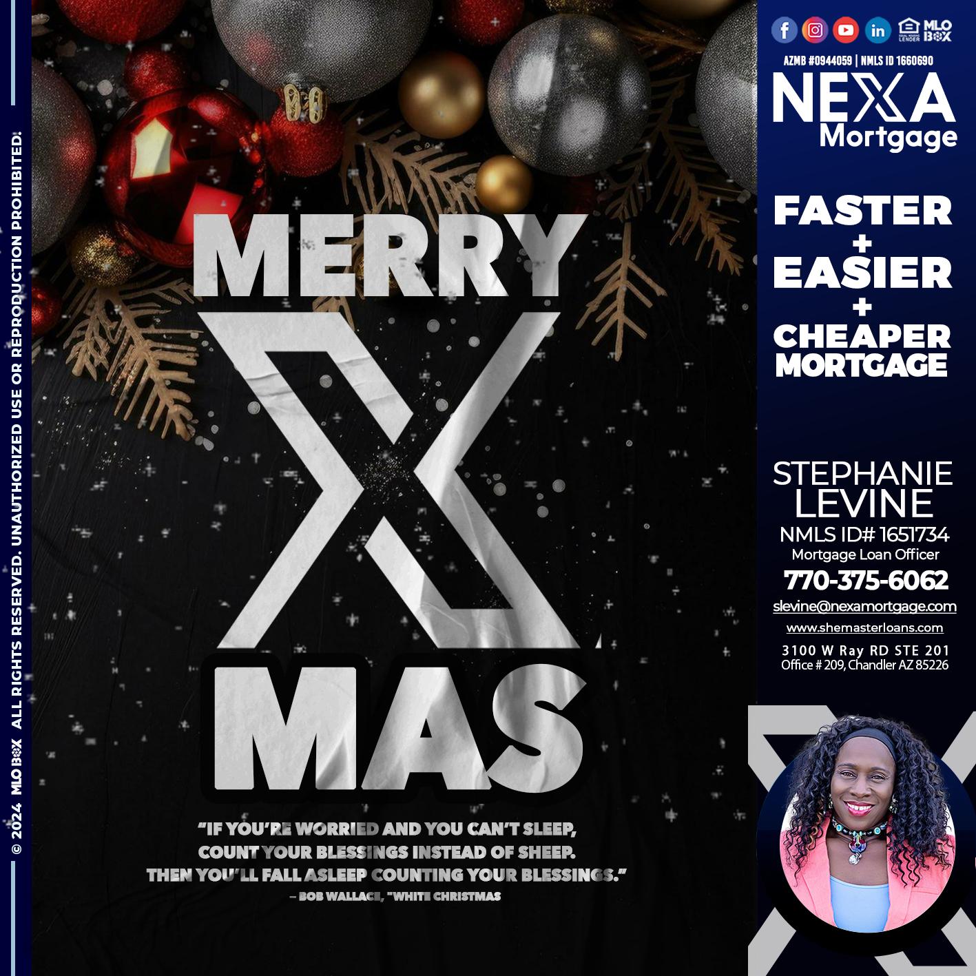MERRY XMAS - Stephanie Levine -Mortgage Loan Officer