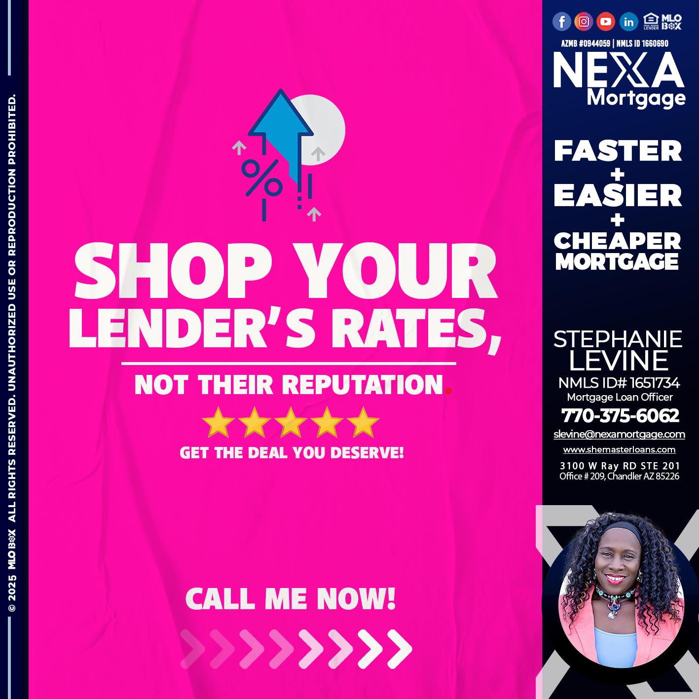 SHOP YOUR - Stephanie Levine -Mortgage Loan Officer