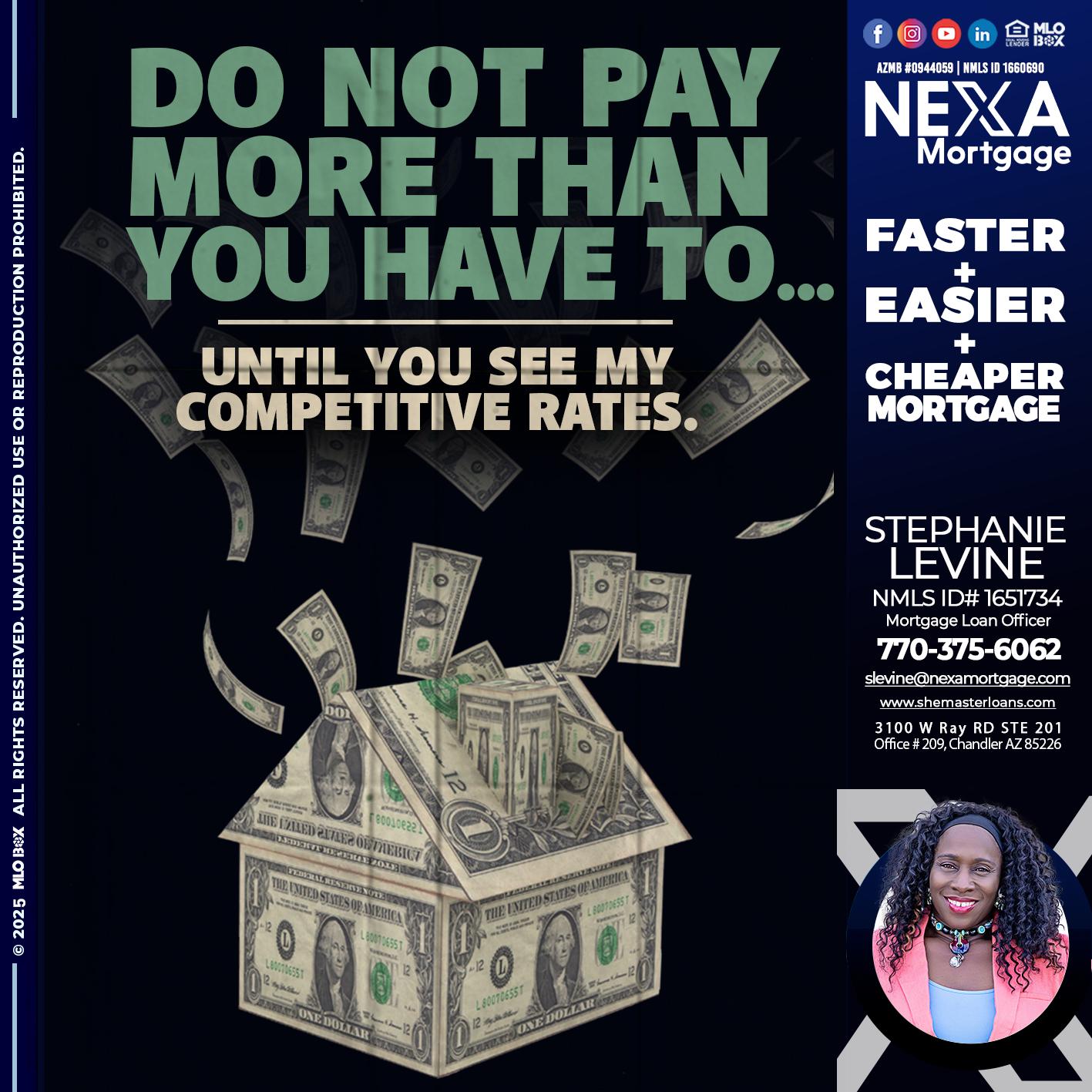 DO NOT PAY - Stephanie Levine -Mortgage Loan Officer