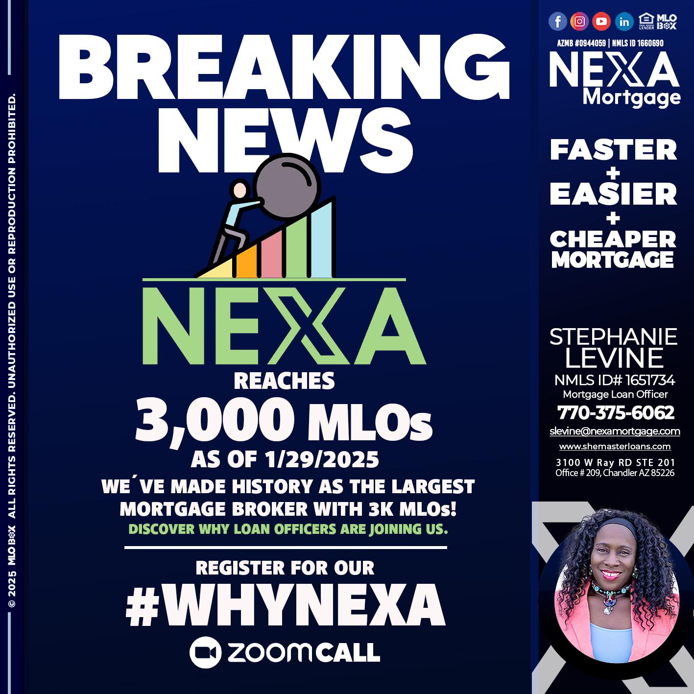 BREAKING NEWS - Stephanie Levine -Mortgage Loan Officer