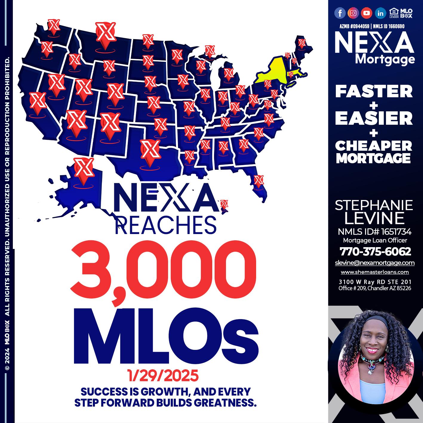 3,000 MLOs - Stephanie Levine -Mortgage Loan Officer