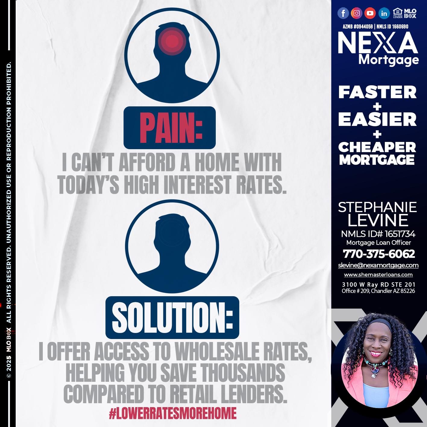 PAIN-SOLUTION - Stephanie Levine -Mortgage Loan Officer