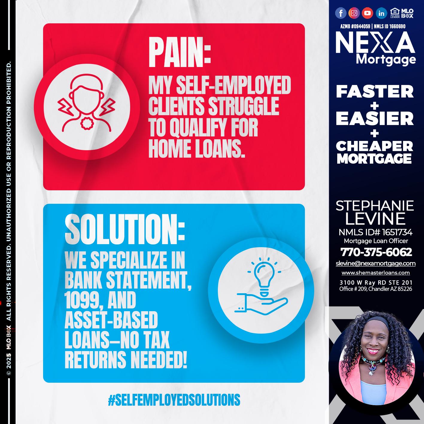pain-solution - Stephanie Levine -Mortgage Loan Officer