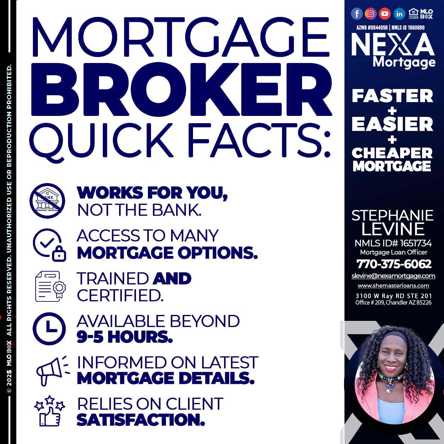 MORTGAGE BROKER - Stephanie Levine -Mortgage Loan Officer