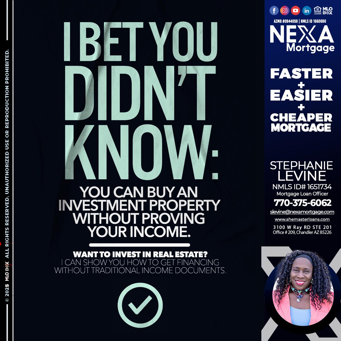 I BET YOU - Stephanie Levine -Mortgage Loan Officer