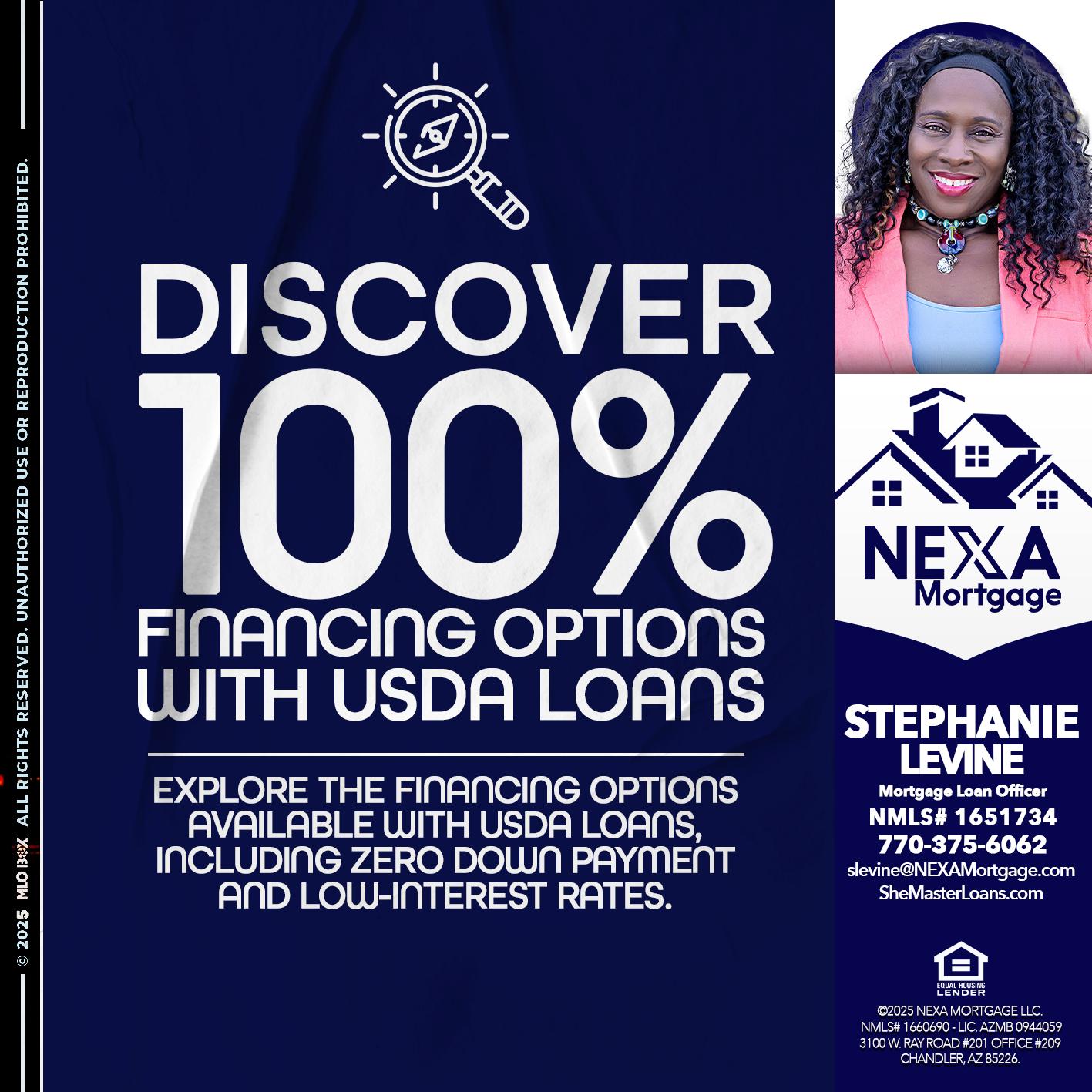 DISCOVER 100% - Stephanie Levine -Mortgage Loan Officer