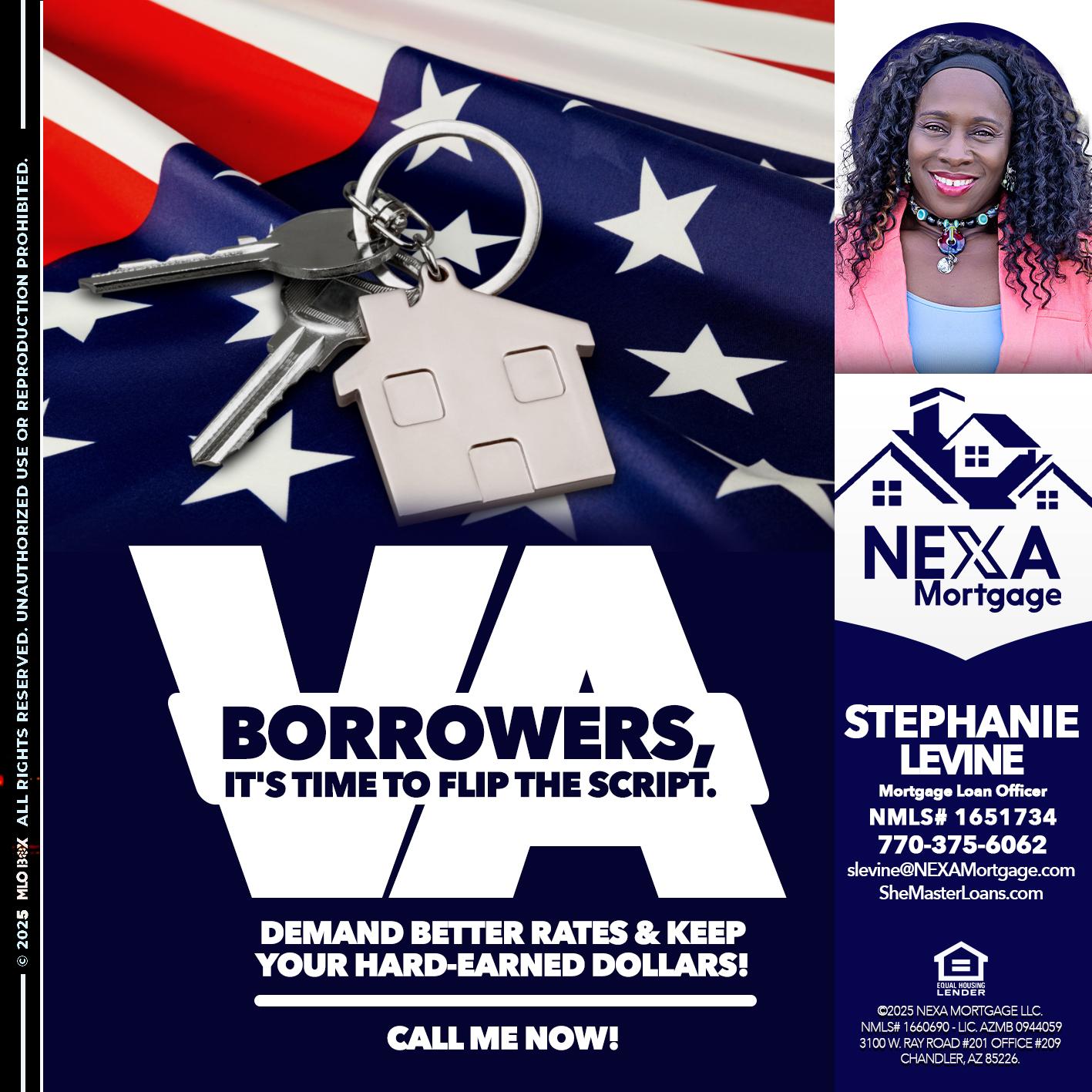 VA BORROWERS - Stephanie Levine -Mortgage Loan Officer