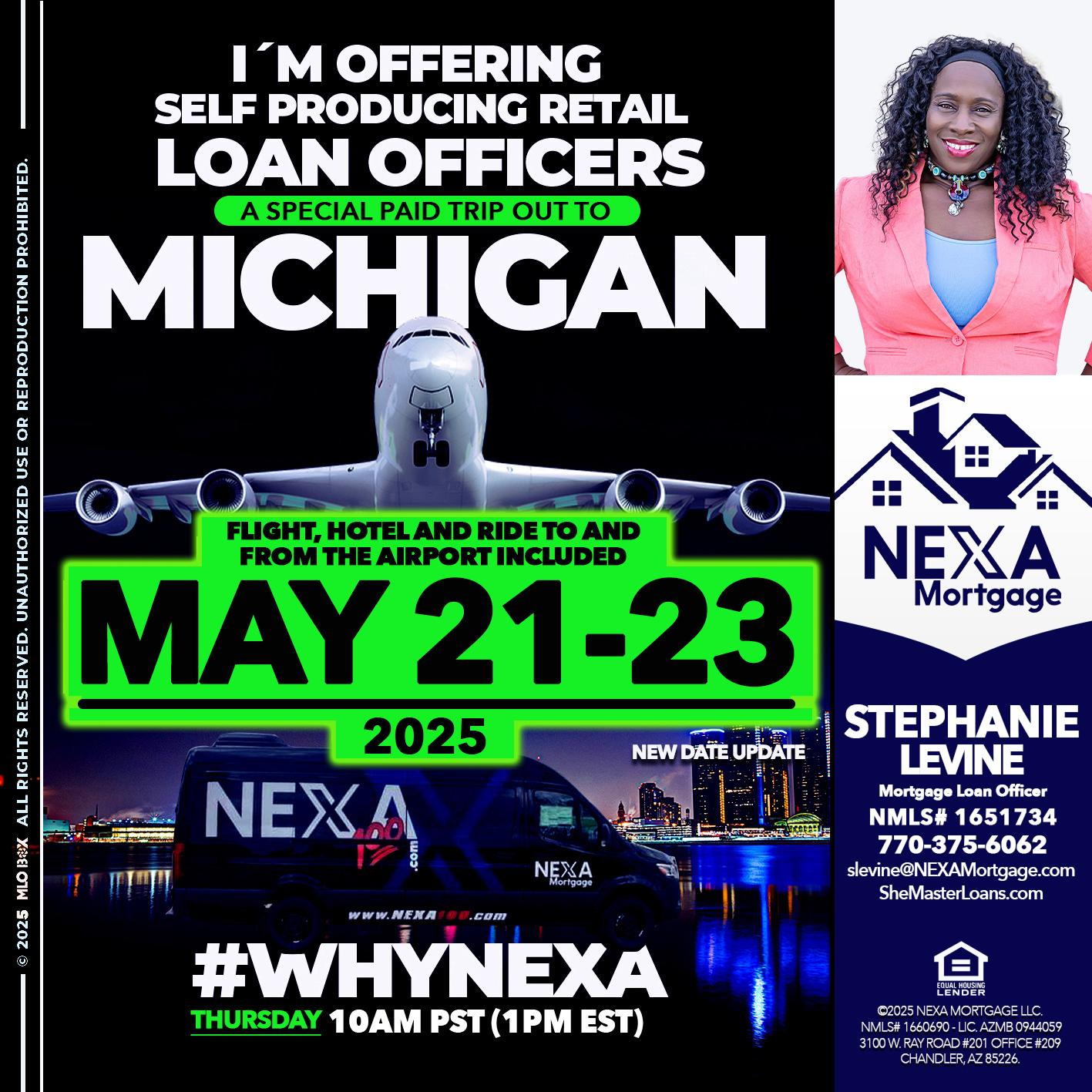 MICHIGAN TRIP - Stephanie Levine -Mortgage Loan Officer