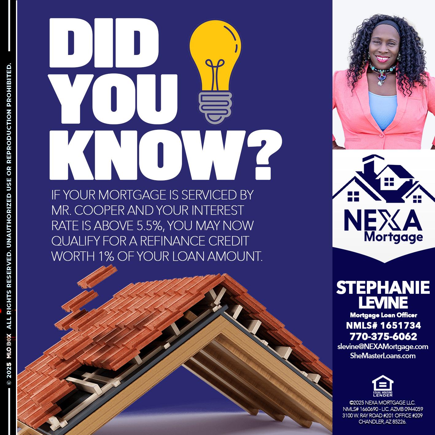 DID YOU KNOW? - Stephanie Levine -Mortgage Loan Officer