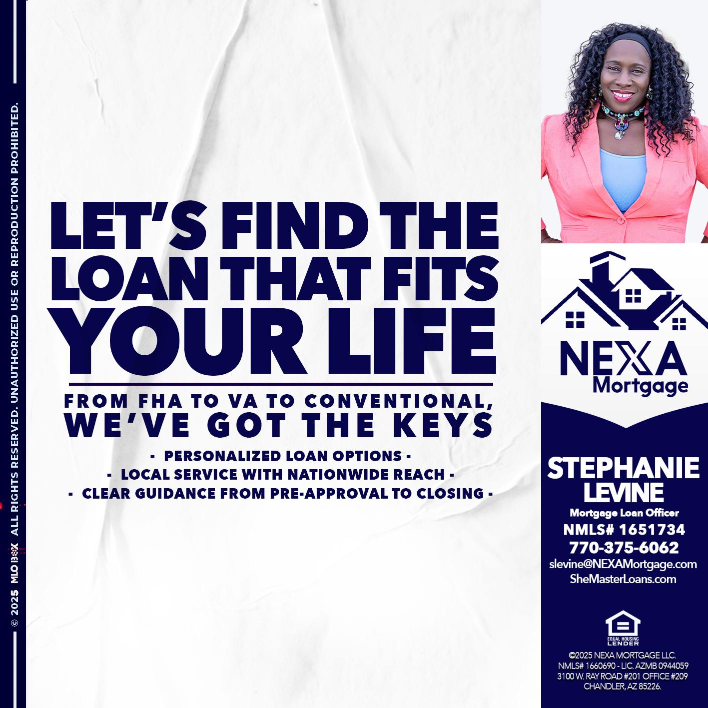 LETS FIND - Stephanie Levine -Mortgage Loan Officer