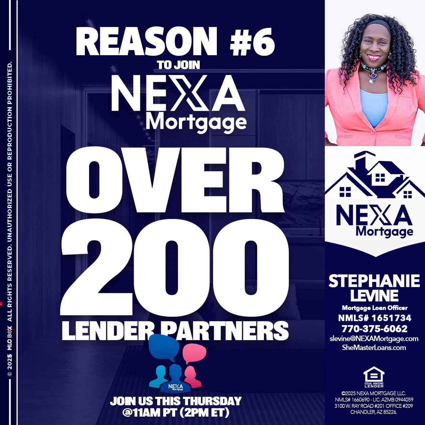 REASON 6 - Stephanie Levine -Mortgage Loan Officer