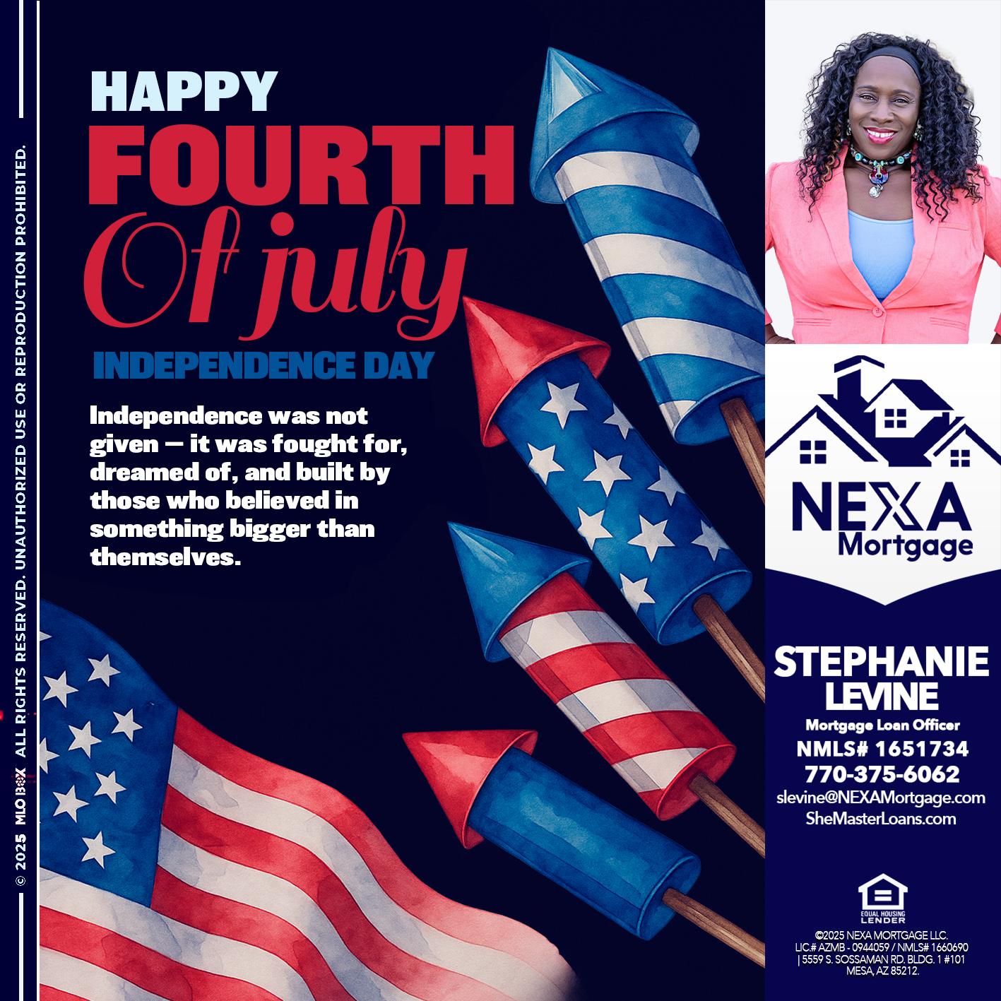 happy fourth - Stephanie Levine -Mortgage Loan Officer