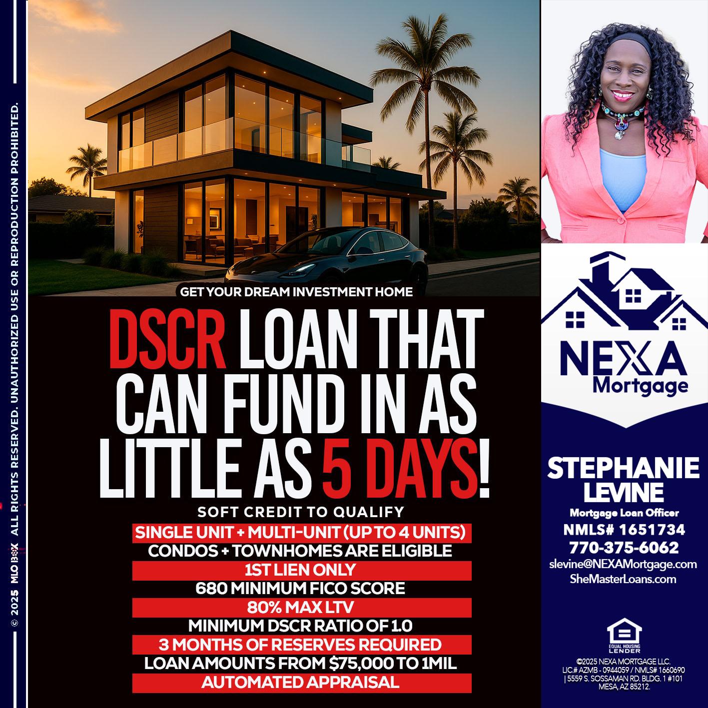 DSCR LOAN - Stephanie Levine -Mortgage Loan Officer