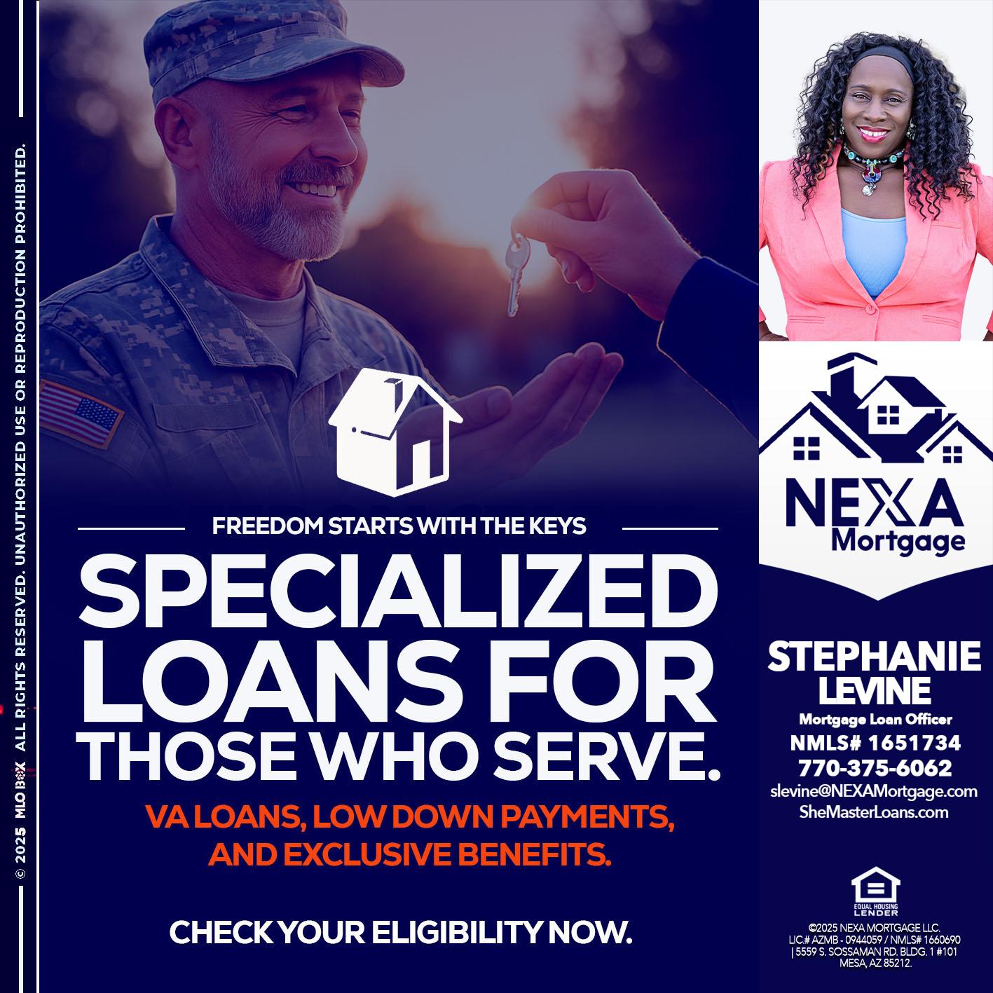 SPECIALIZED LOANS - Stephanie Levine -Mortgage Loan Officer