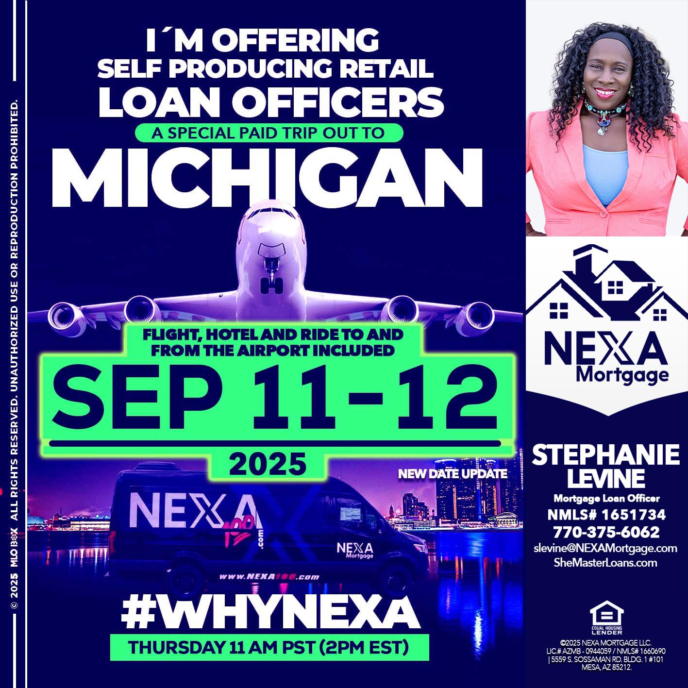 michigan sep 11-12 - Stephanie Levine -Mortgage Loan Officer