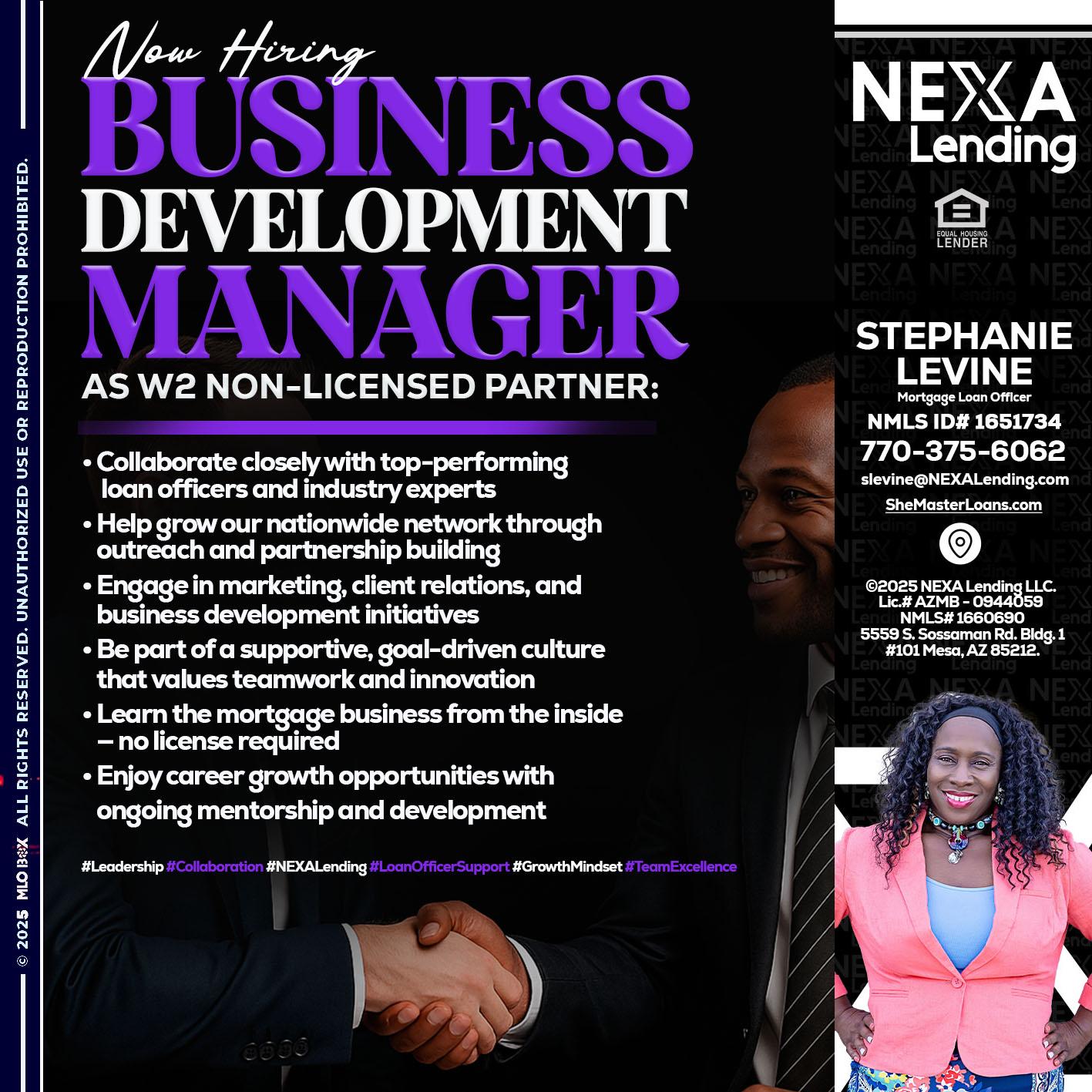 NOW HIRING - Stephanie Levine -Mortgage Loan Officer