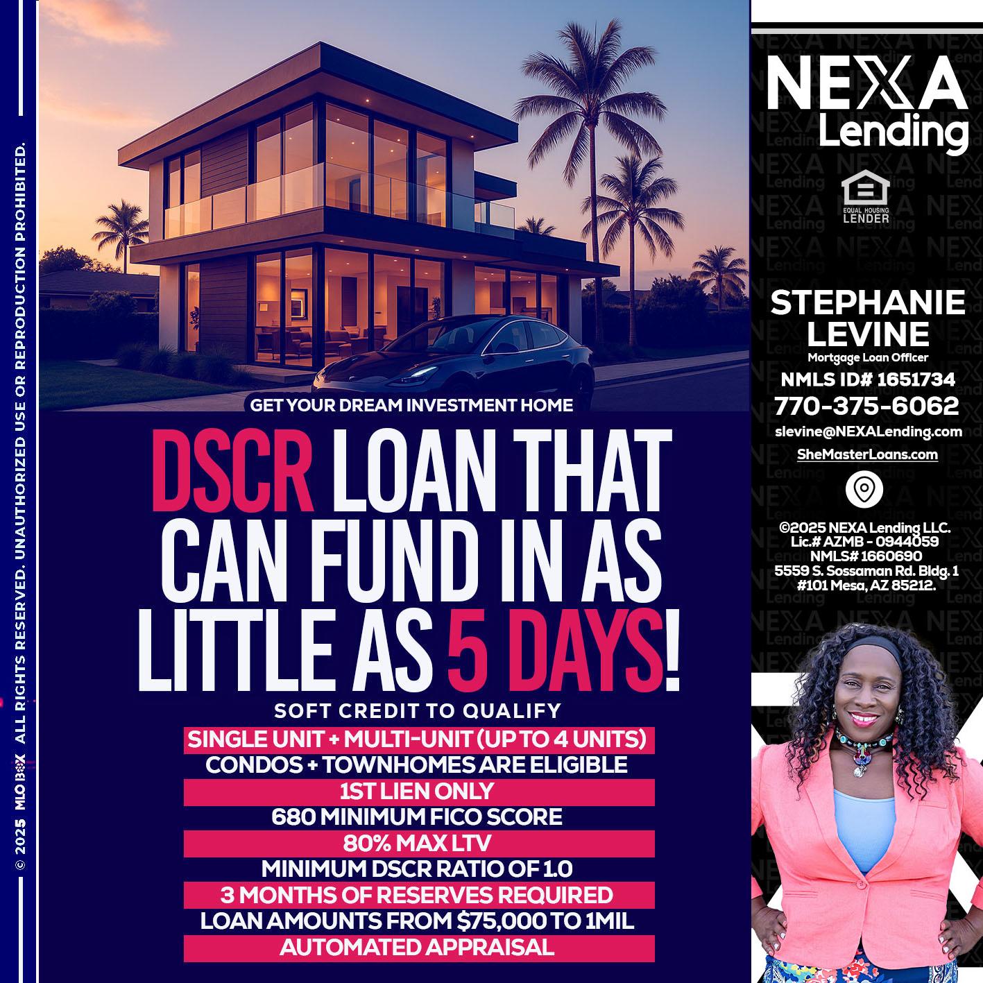 DSCR - Stephanie Levine -Mortgage Loan Officer