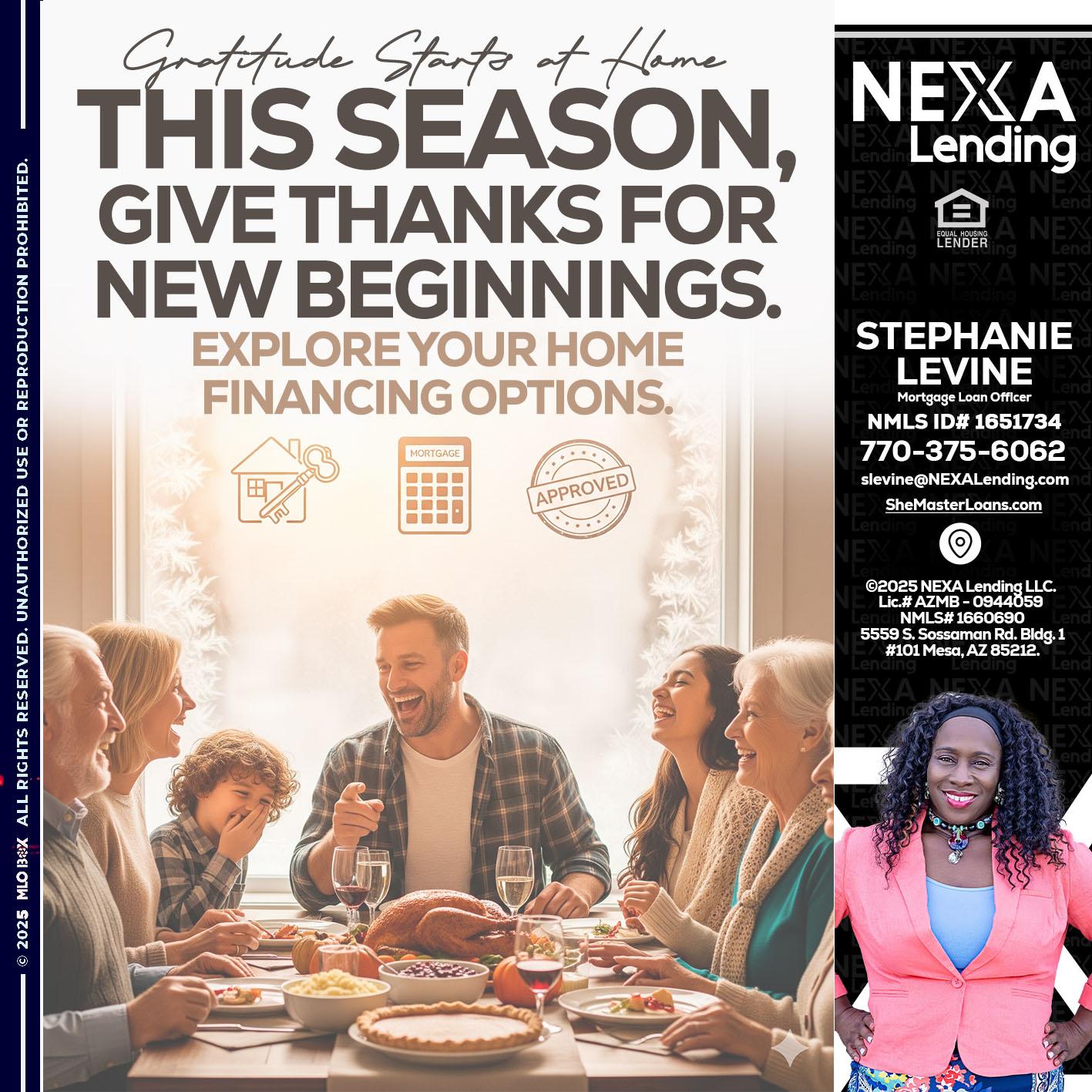 THIS SEASON - Stephanie Levine -Mortgage Loan Officer