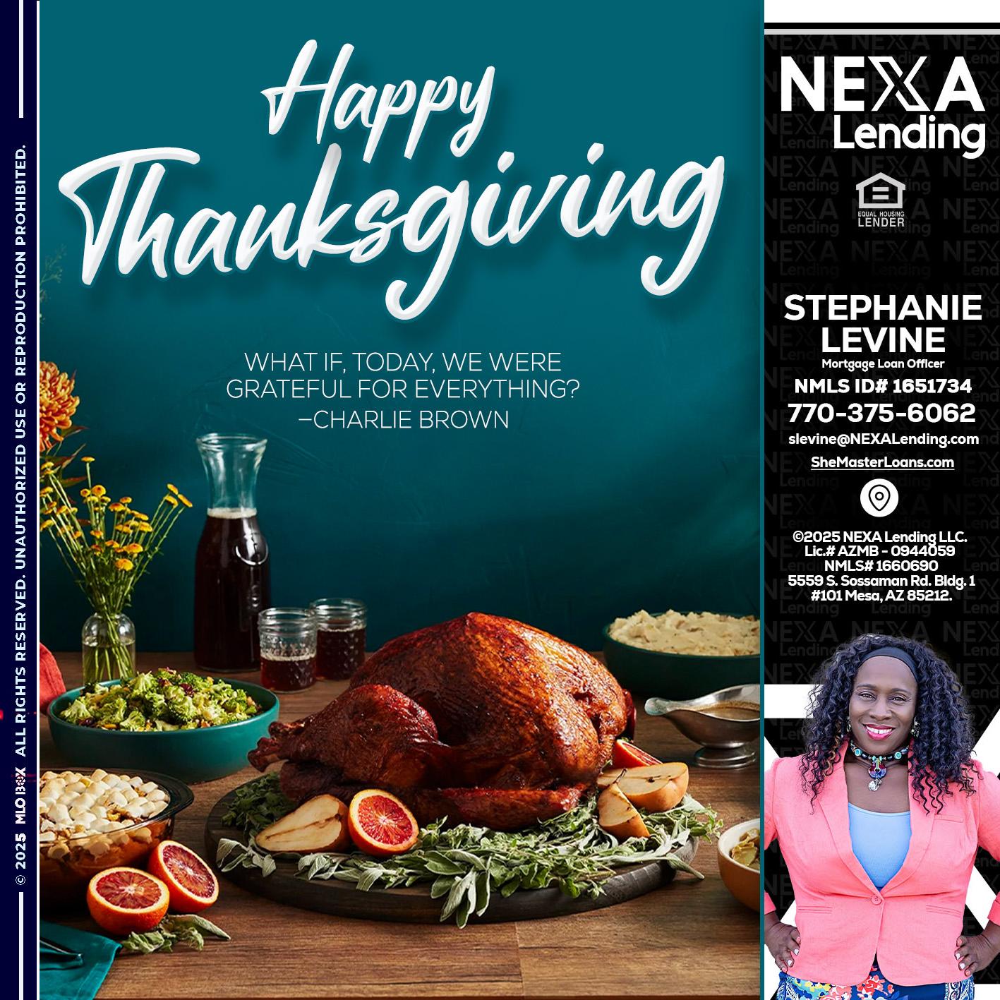 happy Thanksgiving - Stephanie Levine -Mortgage Loan Officer