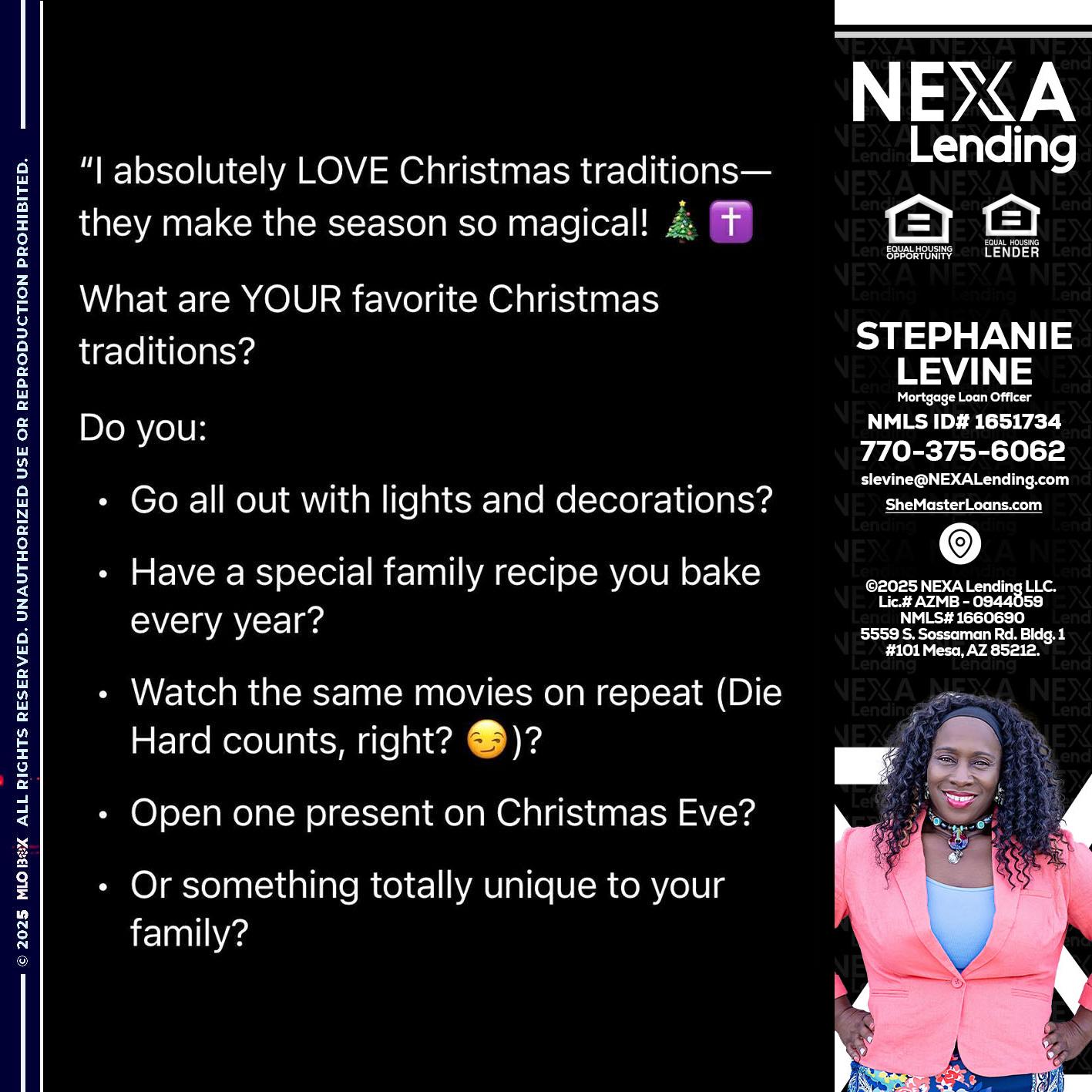 I love christmas - Stephanie Levine -Mortgage Loan Officer