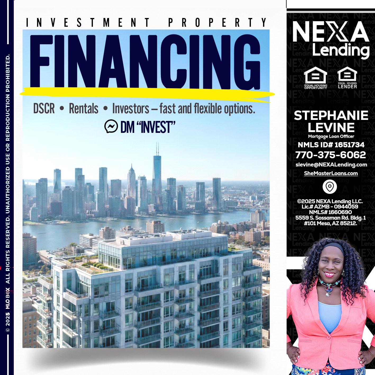 FINANCING - Stephanie Levine -Mortgage Loan Officer