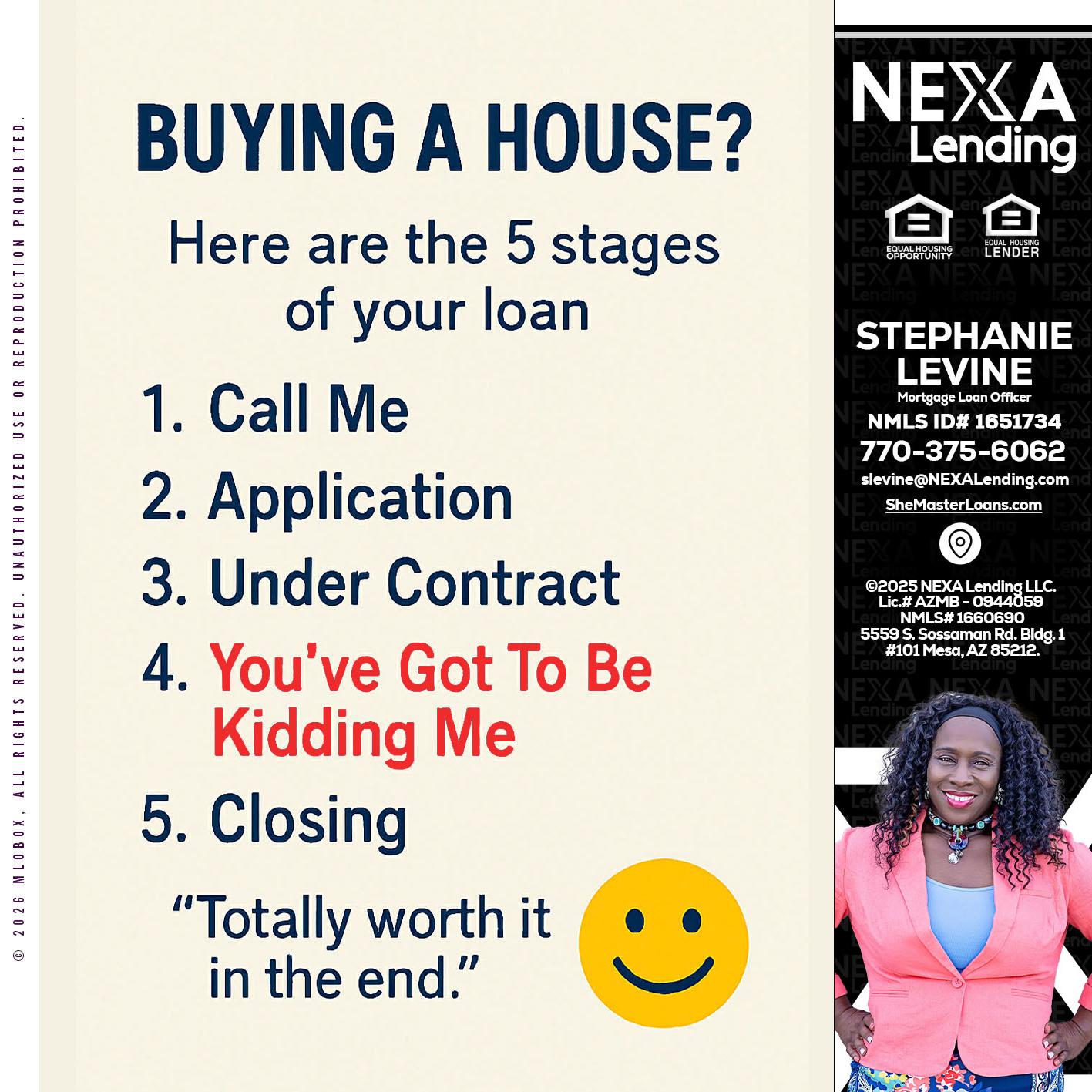 BUYING A HOUSE - Stephanie Levine -Mortgage Loan Officer