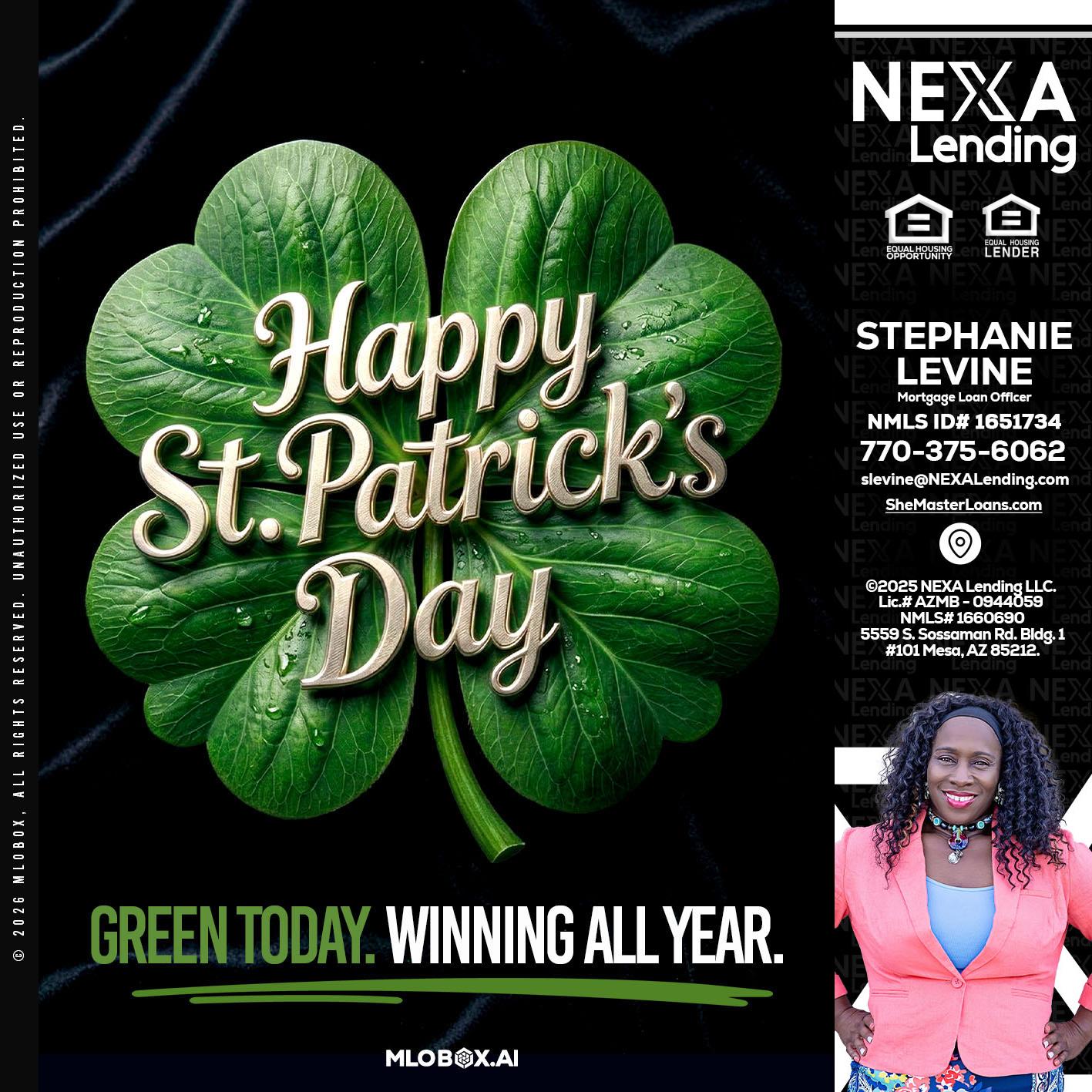 happy st. Patricks day - Stephanie Levine -Mortgage Loan Officer