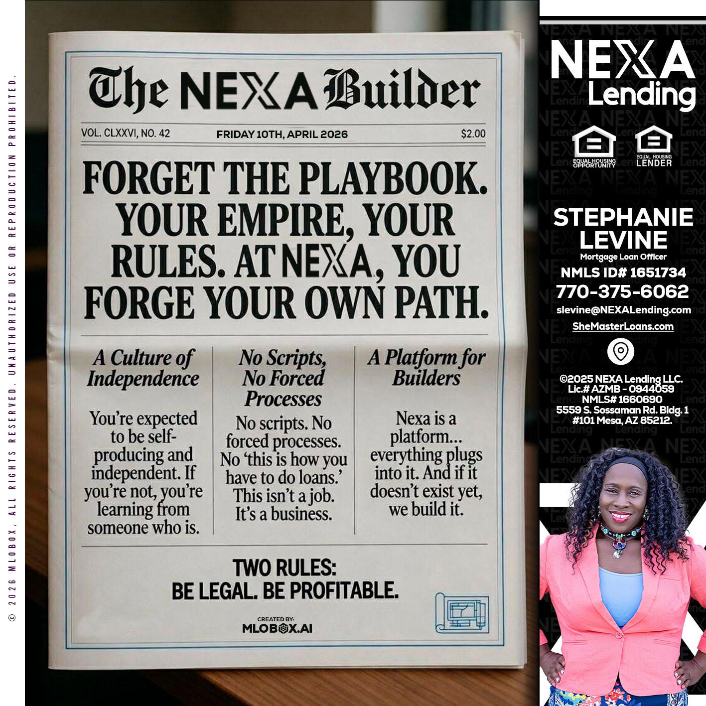THE NEXA BUILDER - Stephanie Levine -Mortgage Loan Officer