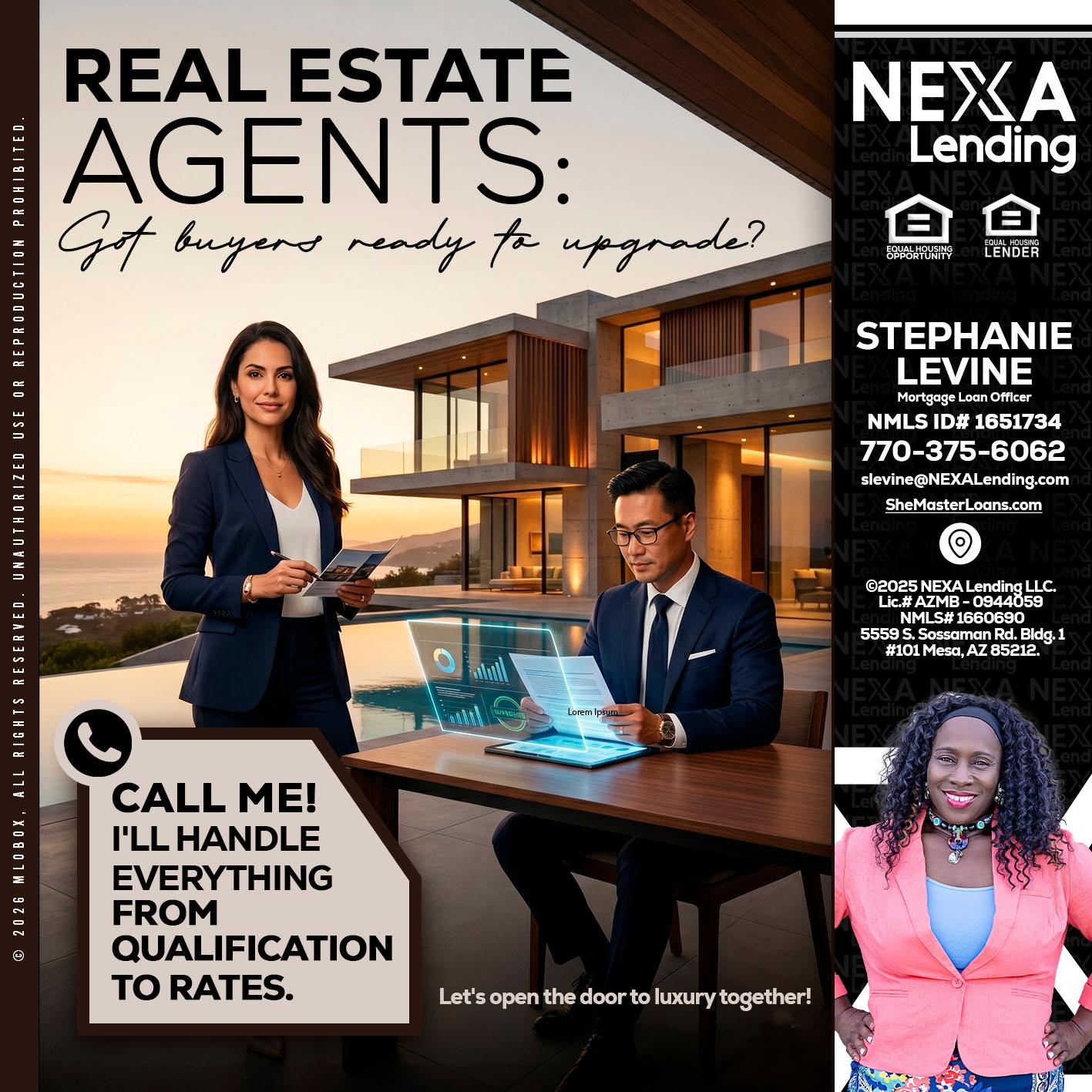 REAL ESTATE AGENTS - Stephanie Levine -Mortgage Loan Officer